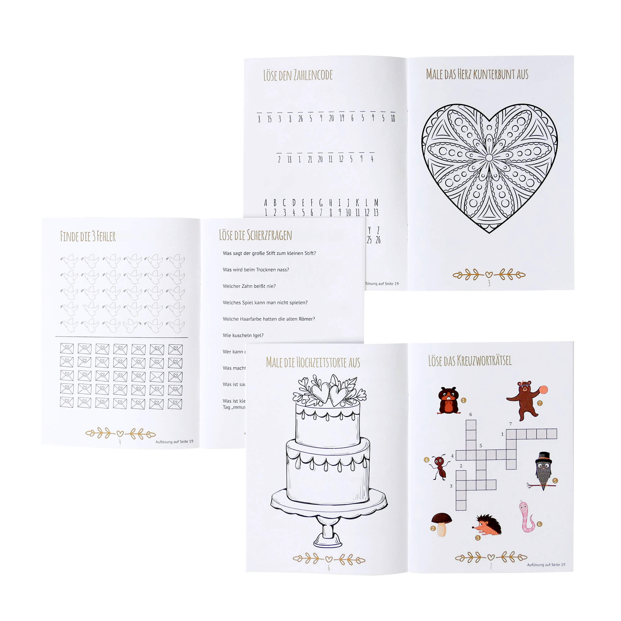 10er Set Hochzeitsmalbuch für Kinder Jeka - malmichbunt.de