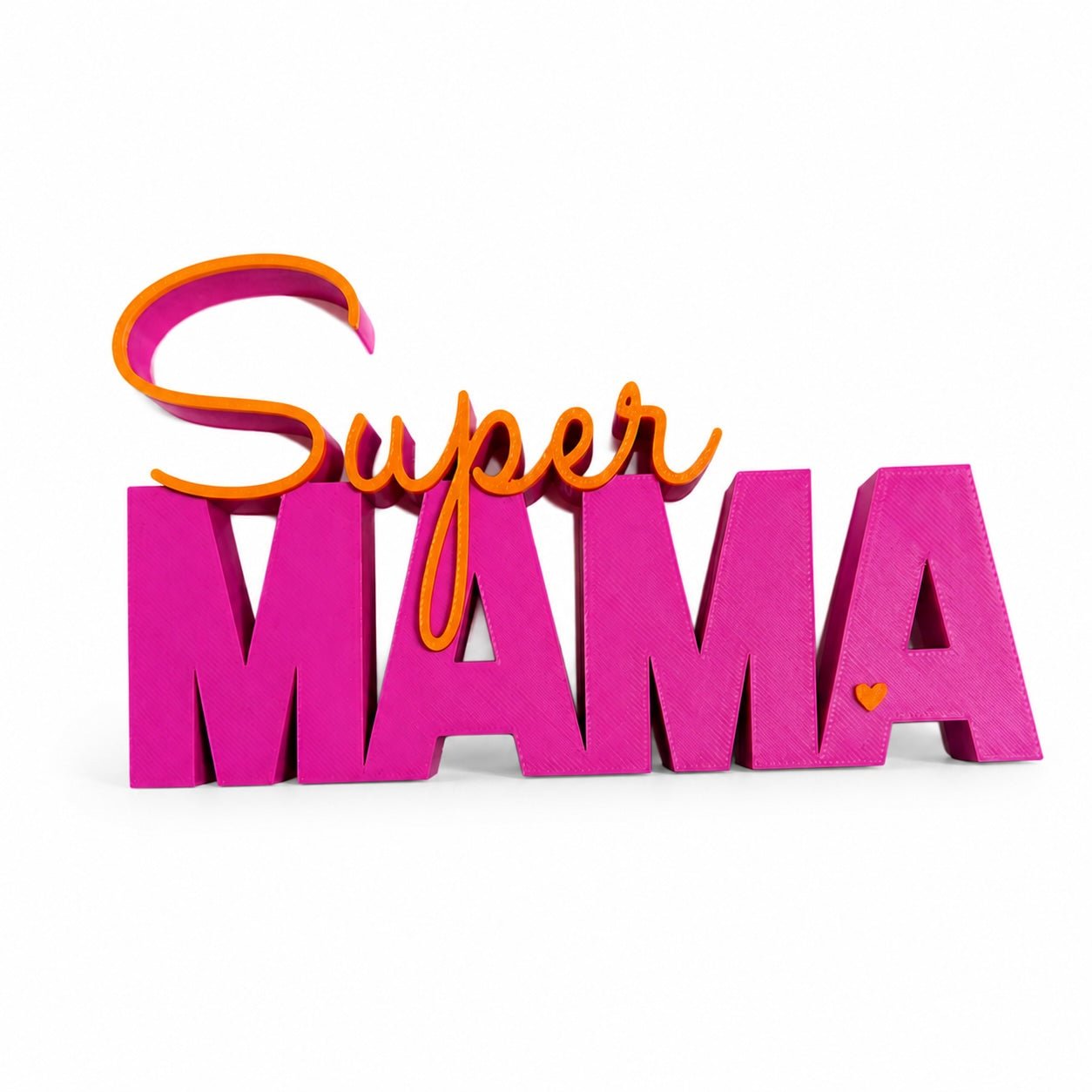 3D Drucker Schriftzug "Super Mama" Pink - Orange Jeka - malmichbunt.de