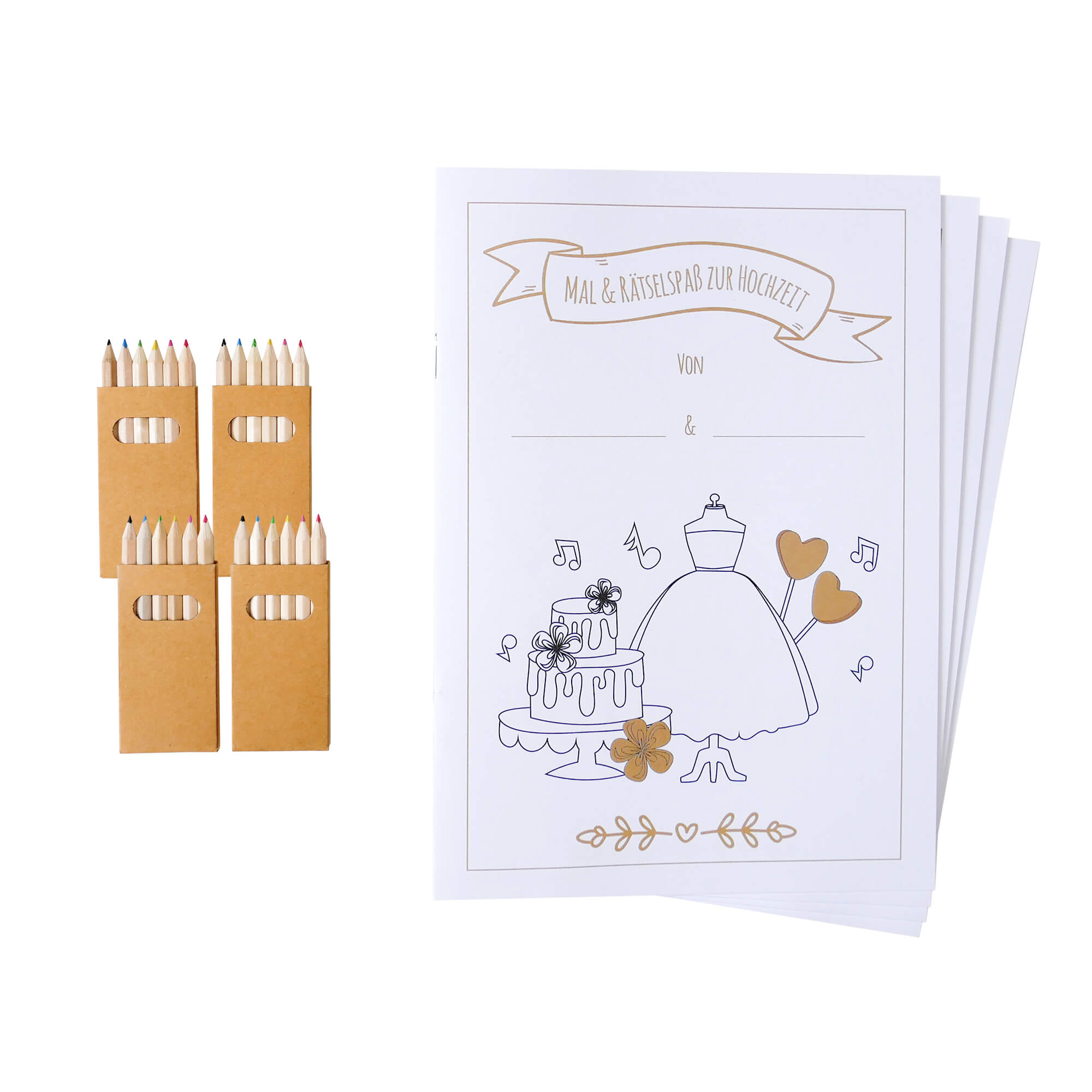 4er Set Hochzeitsmalbuch für Kinder Jeka - malmichbunt.de