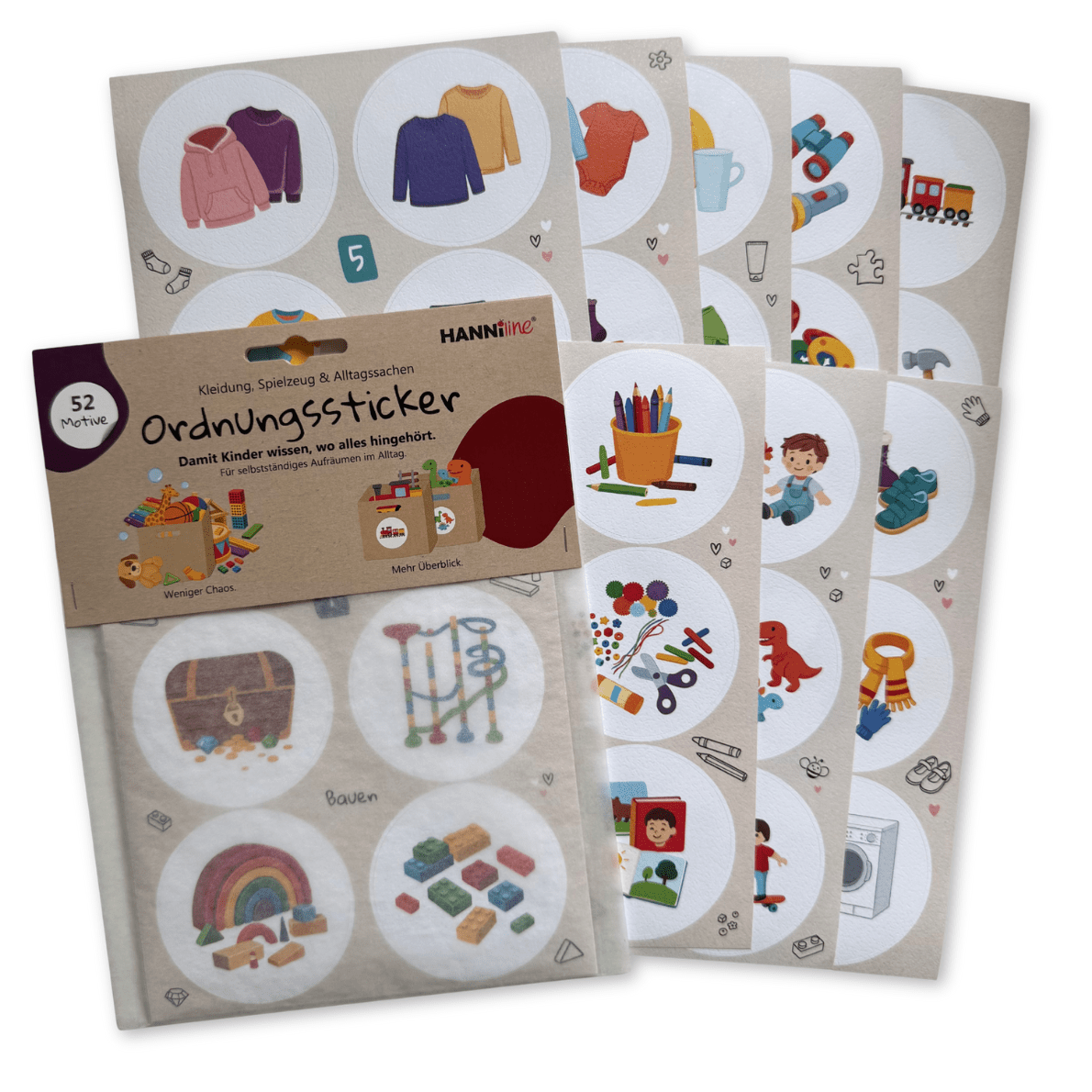 52 Ordnungssticker fürs Kinderzimmer - Hanniline HANNIline - malmichbunt.de