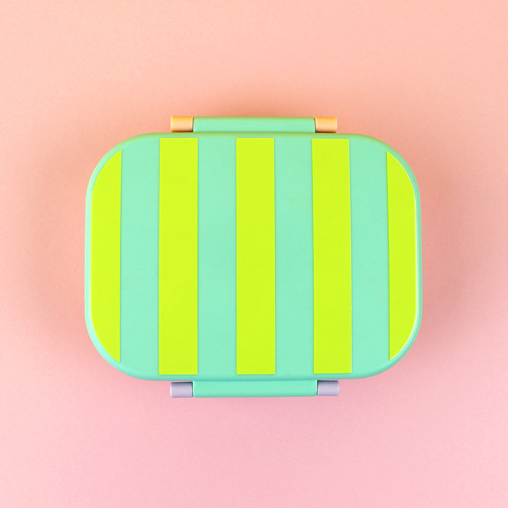 Brotdose/Lunchbox – mint/gelb/apricot im Geschenkkarton