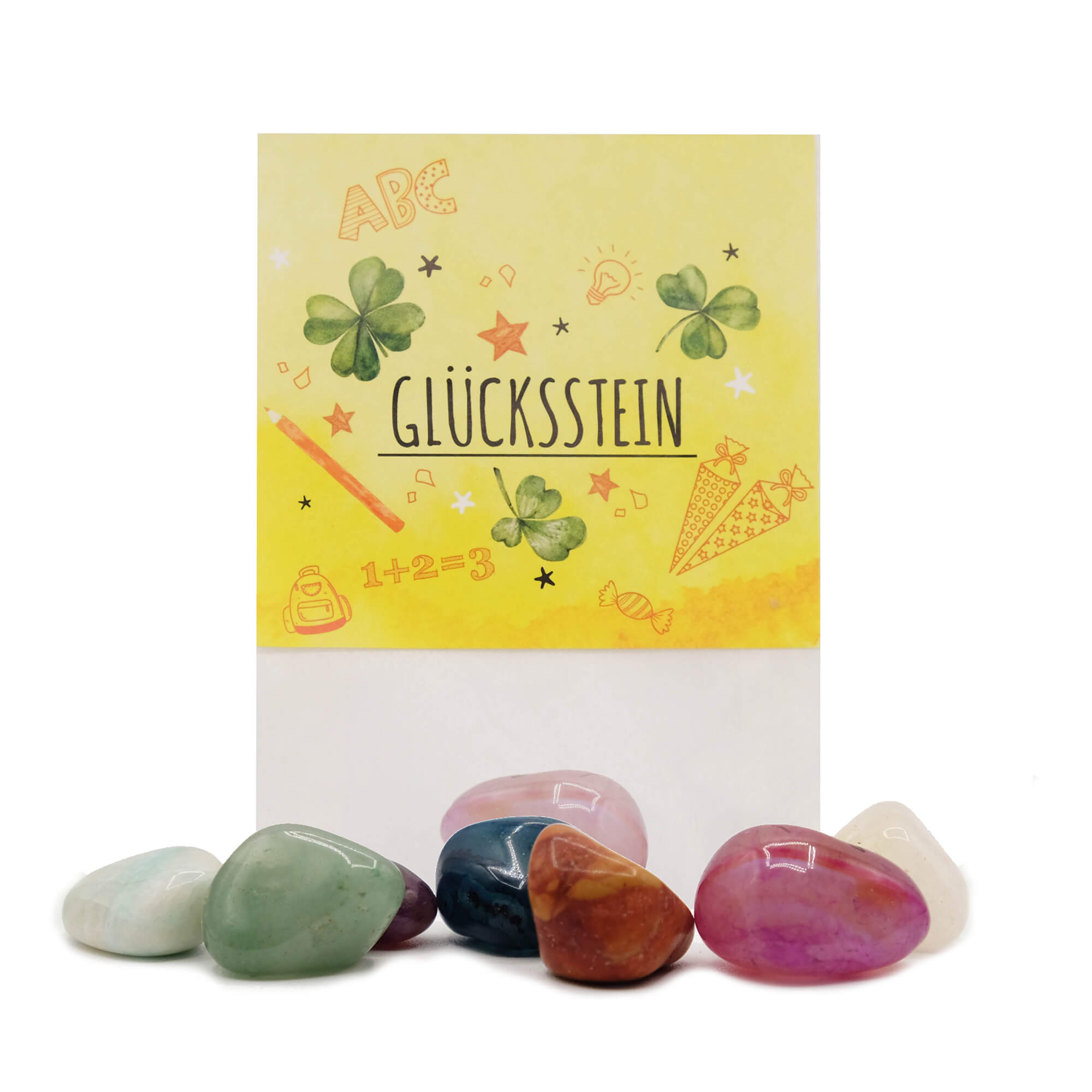 8 Glückssteine für Schulanfang als Glückbringer Jeka - malmichbunt.de