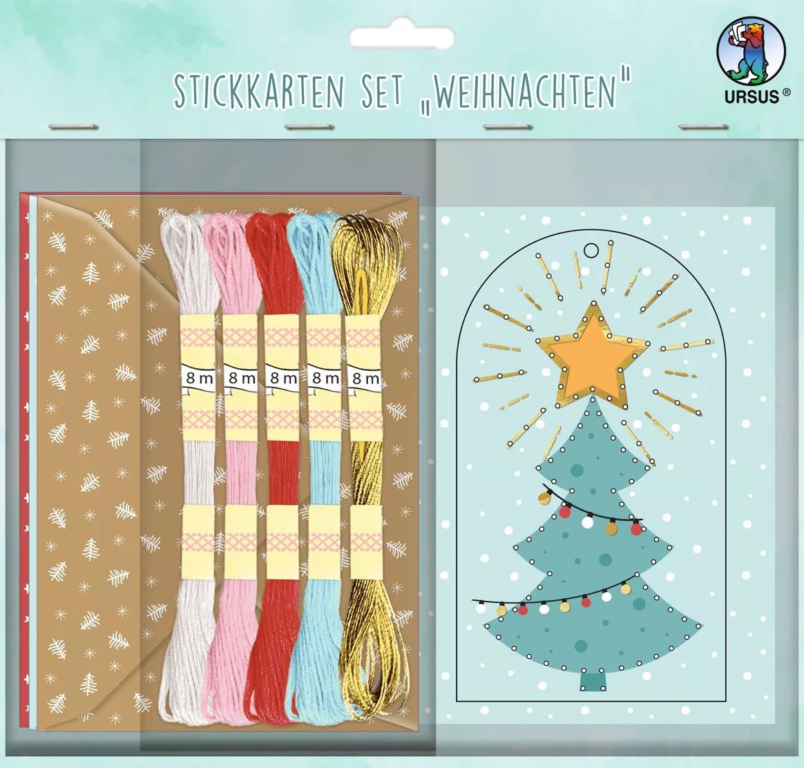 8 Stickkarten inkl. Umschläge - Weihnachten Ursus - malmichbunt.de