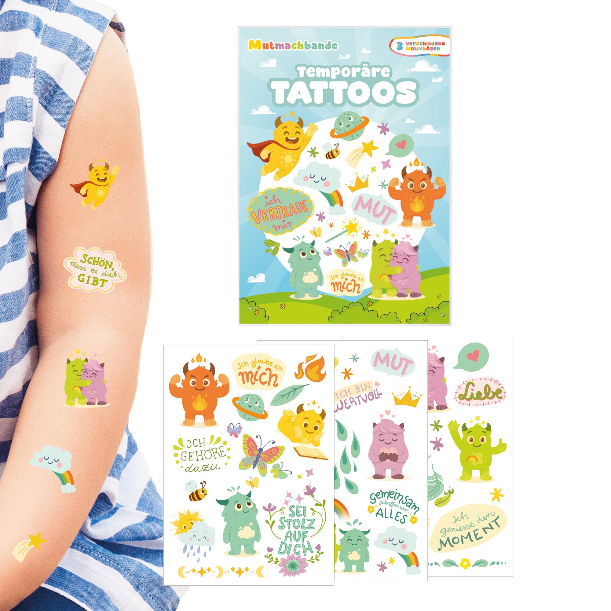 Kindertattoo Set Mutmachbande