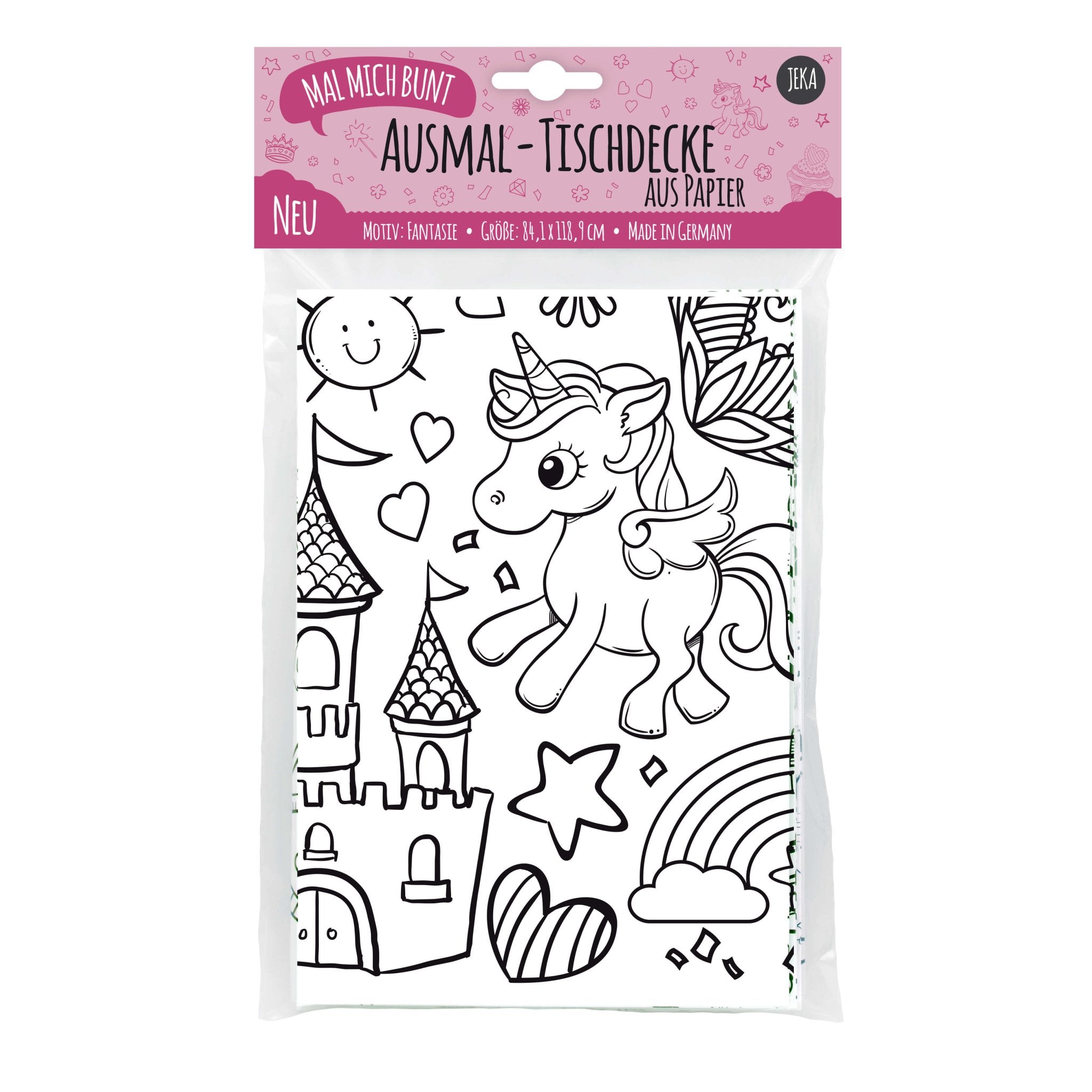 Ausmal - Tischdecke aus Papier "Fantasie" Jeka - malmichbunt.de