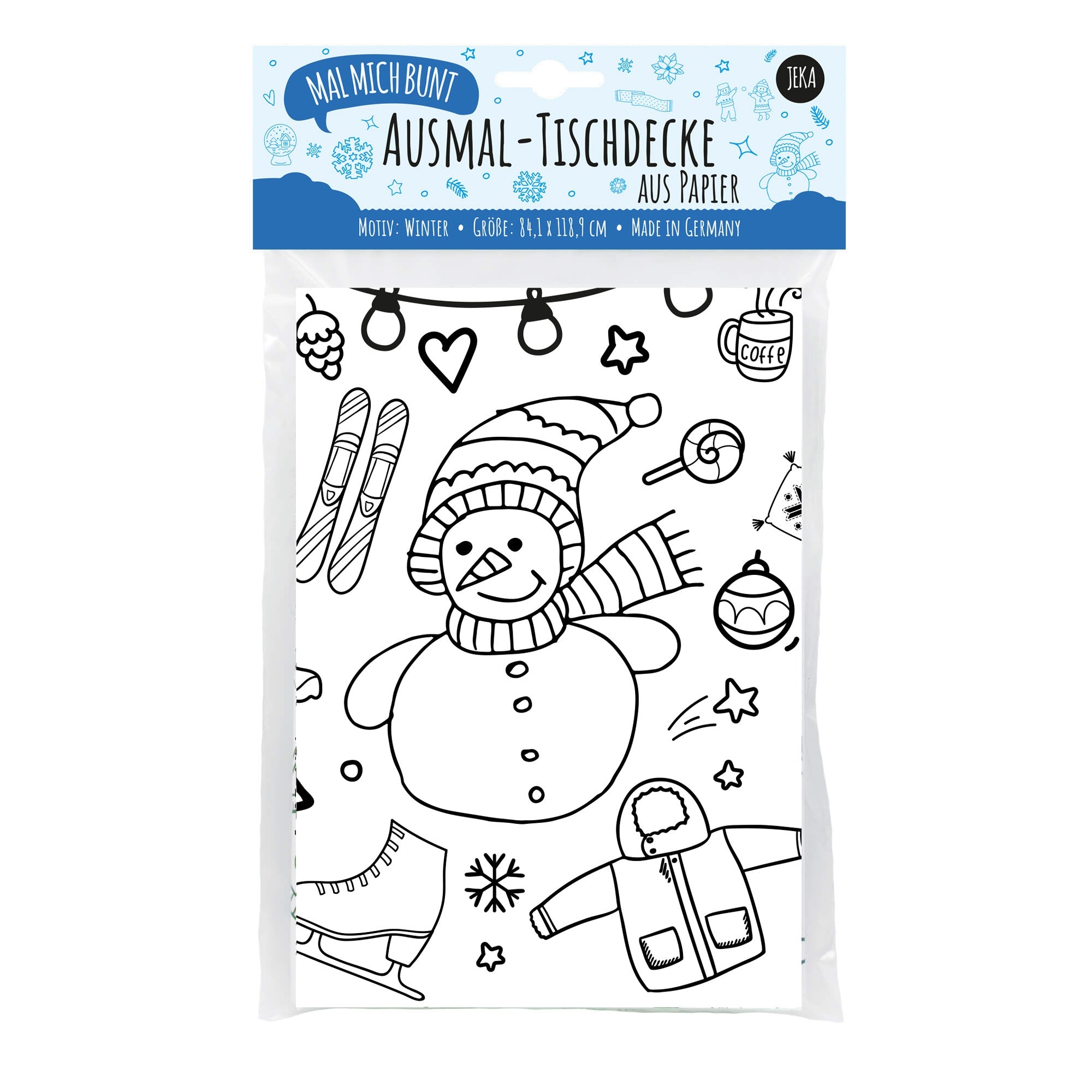 Ausmal - Tischdecke aus Papier "Winter" Jeka - malmichbunt.de