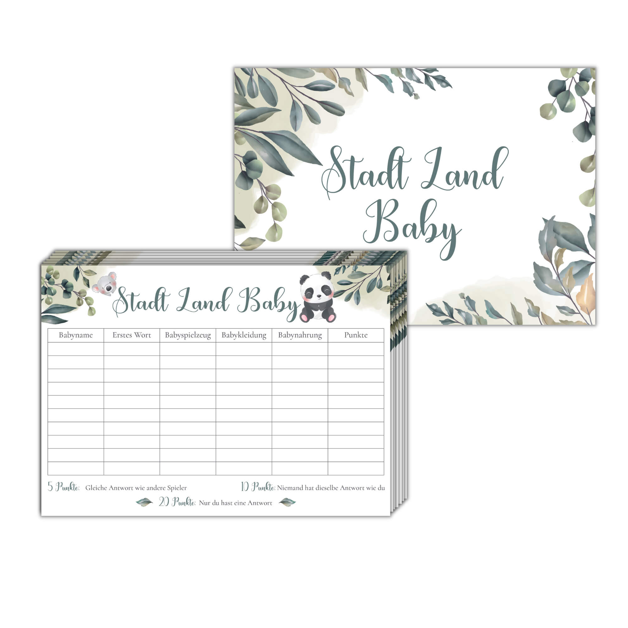 Babyparty - Spiel "Stadt, Land, Baby" Jeka - malmichbunt.de