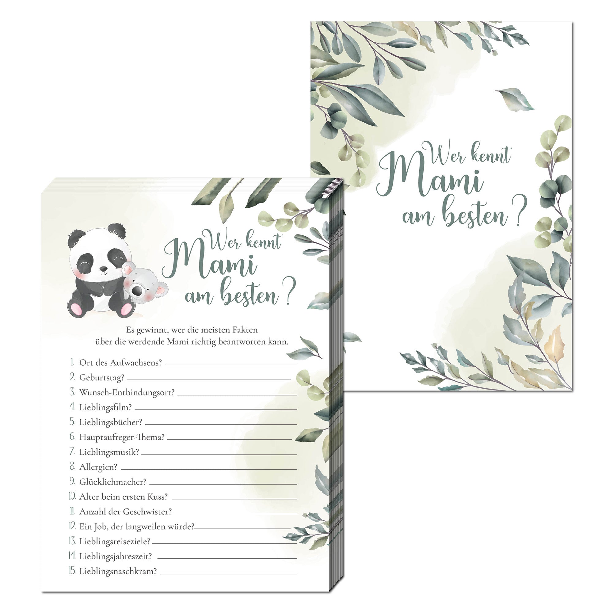 Babyparty - Spiel Wer kennt Mami am besten Jeka - malmichbunt.de