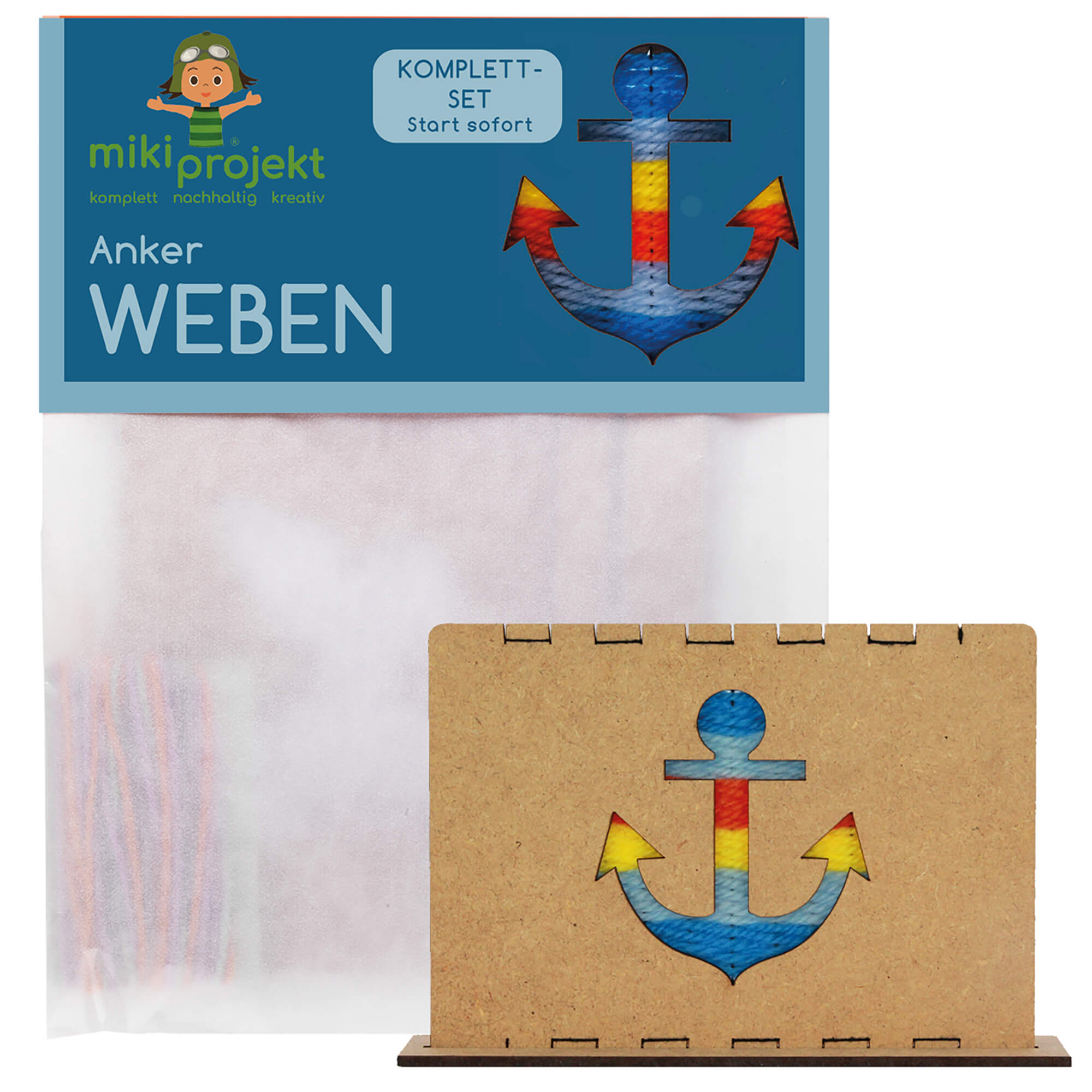 Bastelset Anker - Weben für Kinder Mikiprojekt - malmichbunt.de