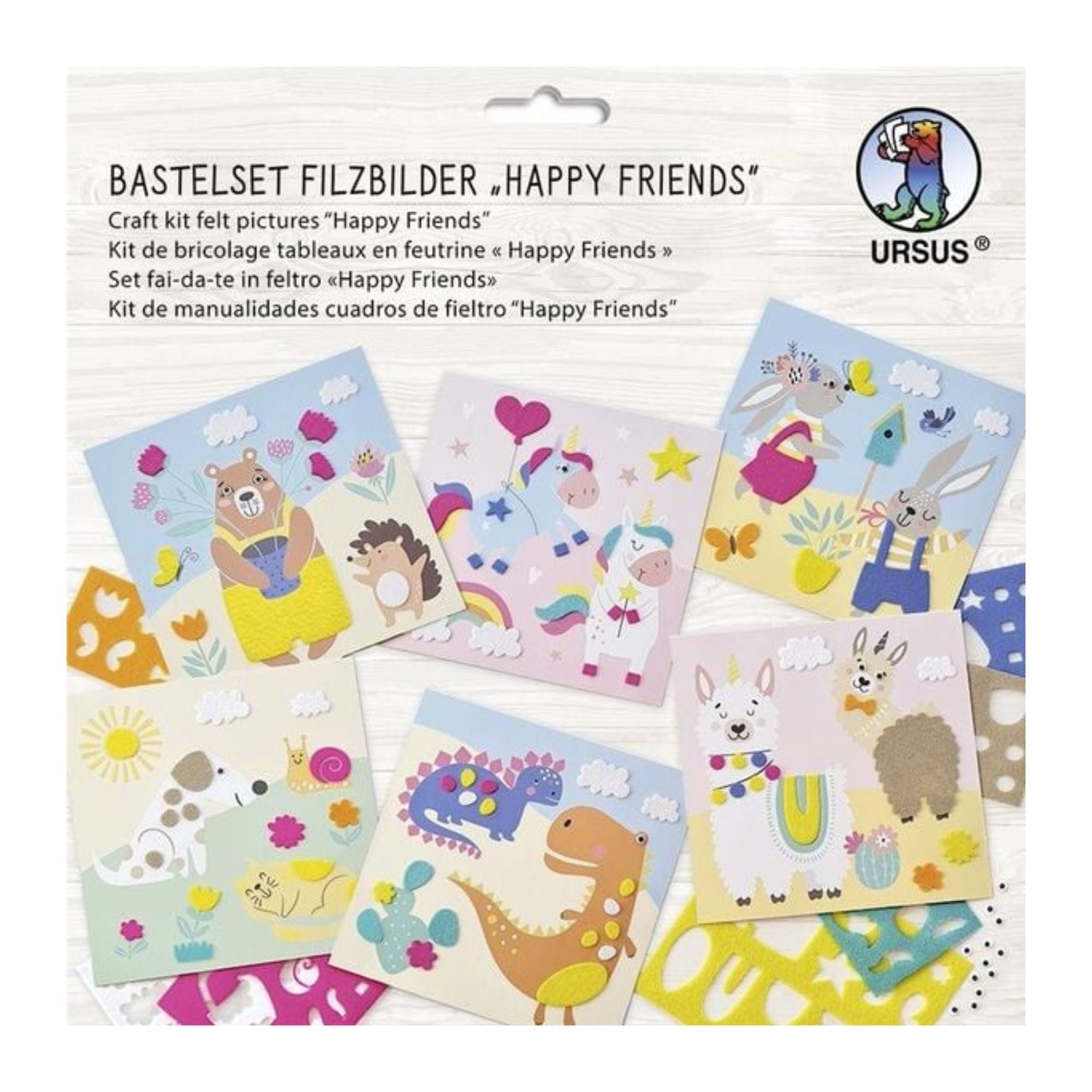 Bastelset Filzbilder "Happy friends" Ursus - malmichbunt.de