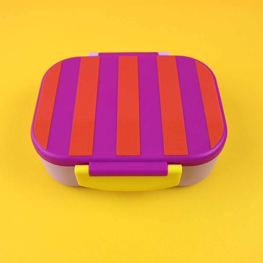 Brotdose/Lunchbox ,- violett/rot-flieder im Geschenkkarton Ava & Yves - malmichbunt.de