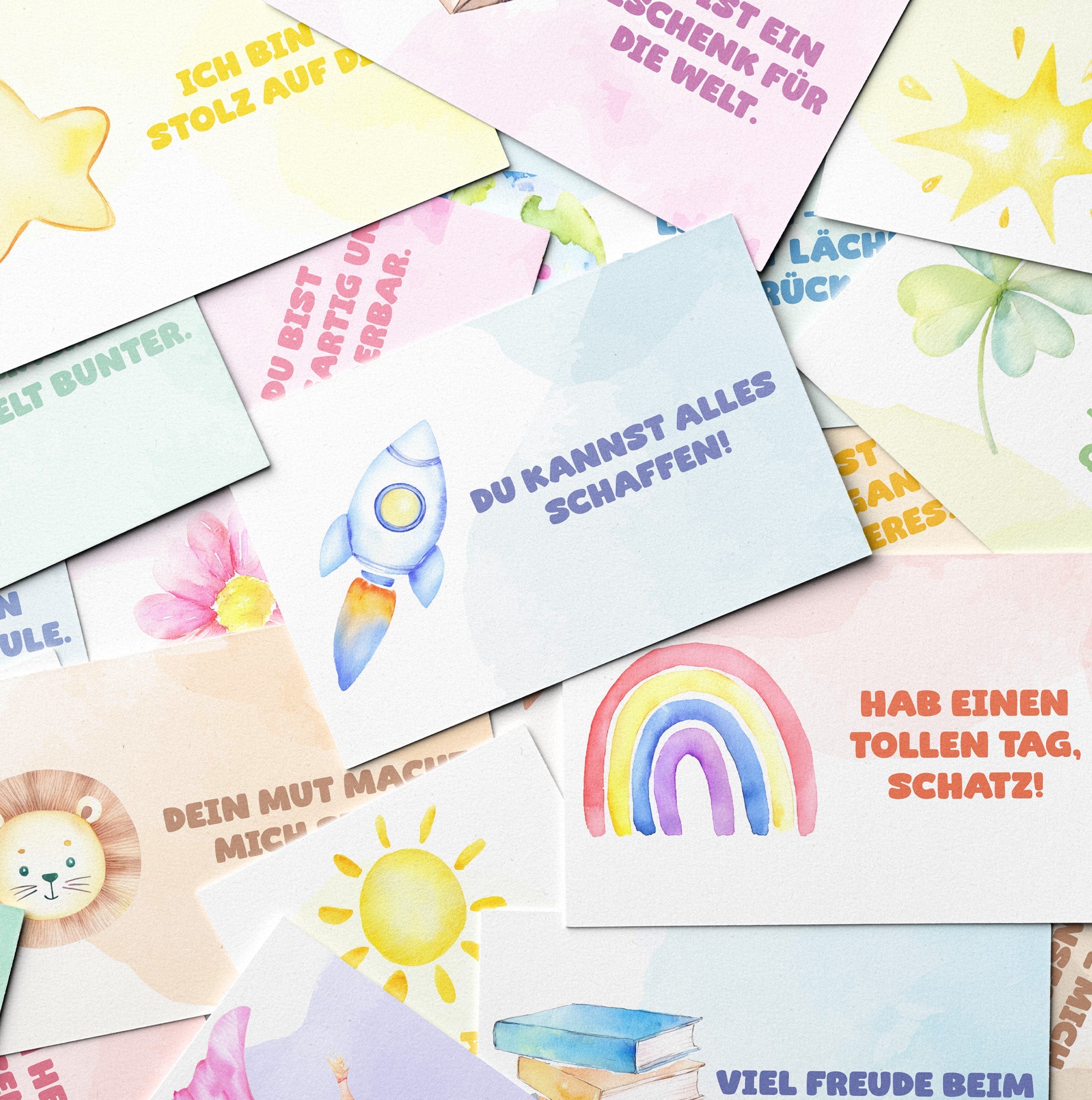 Brotdosenkarten für Kinder - Aquarell Jeka - malmichbunt.de