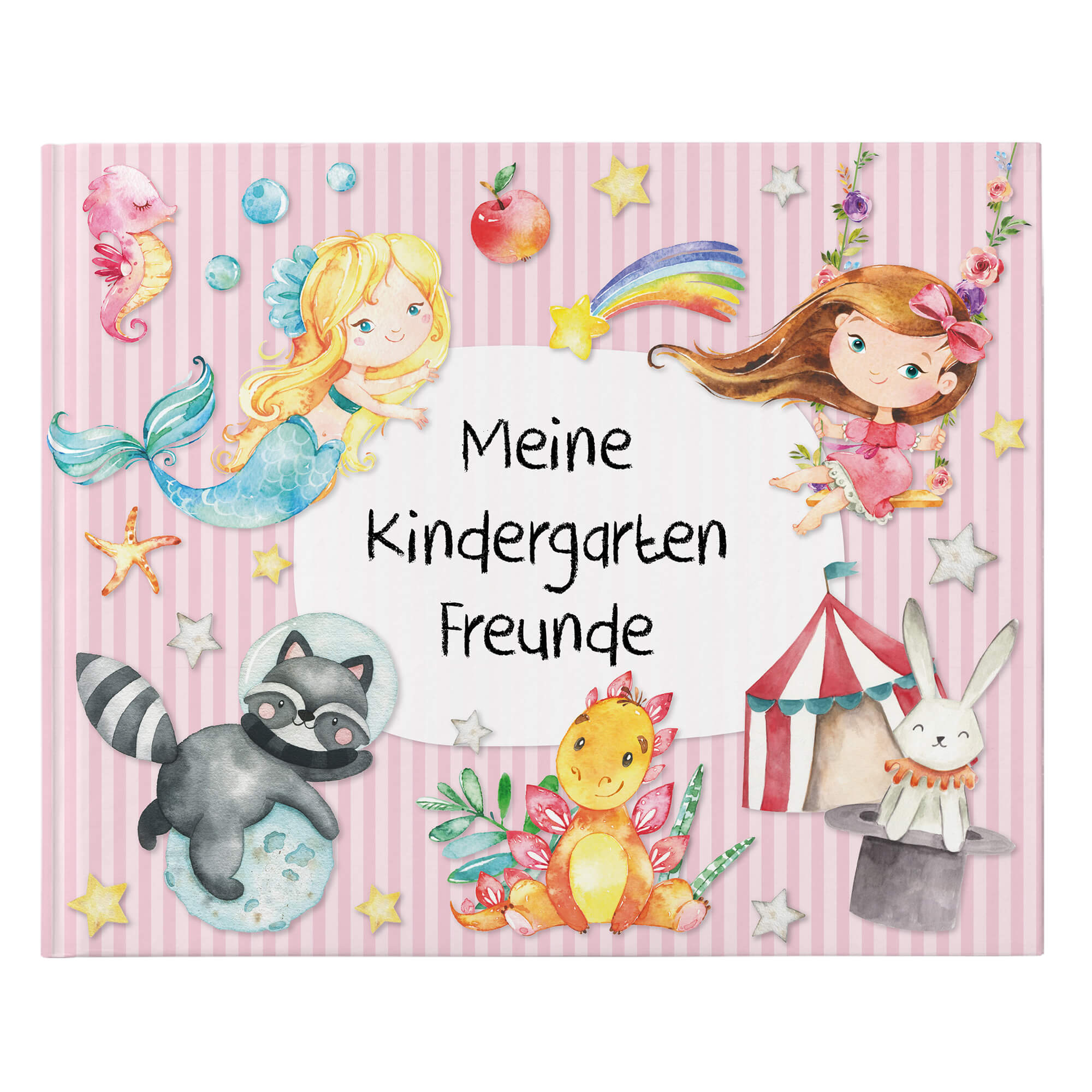 Freundebuch Kindergarten - Rosa Papierdrachen - malmichbunt.de