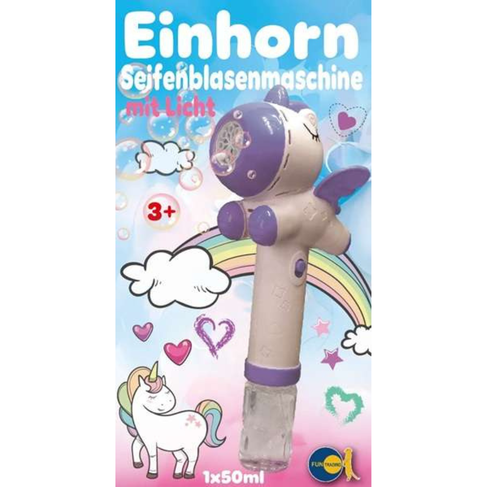 Funtrading - Seifenblasenmaschine Einhorn lila Funtrading - malmichbunt.de