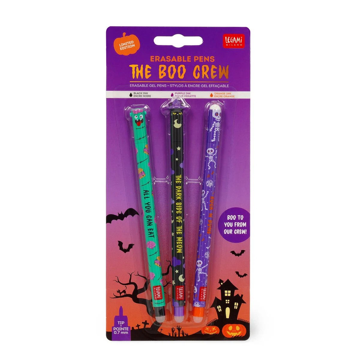 Halloween Set mit 3 löschbaren Gelstiften - The Boo Crew - Erasable Pen Legami - malmichbunt.de