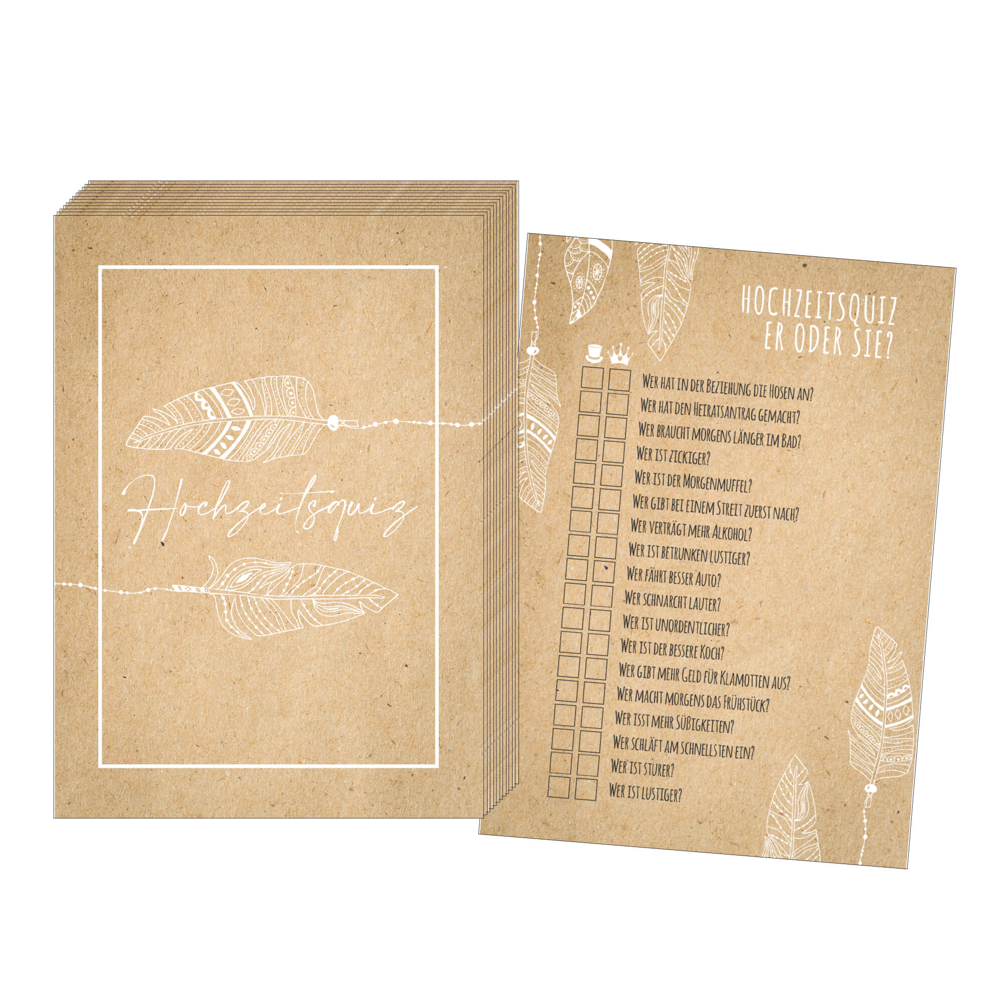 Hochzeitsquiz - Design Boho Jeka - malmichbunt.de