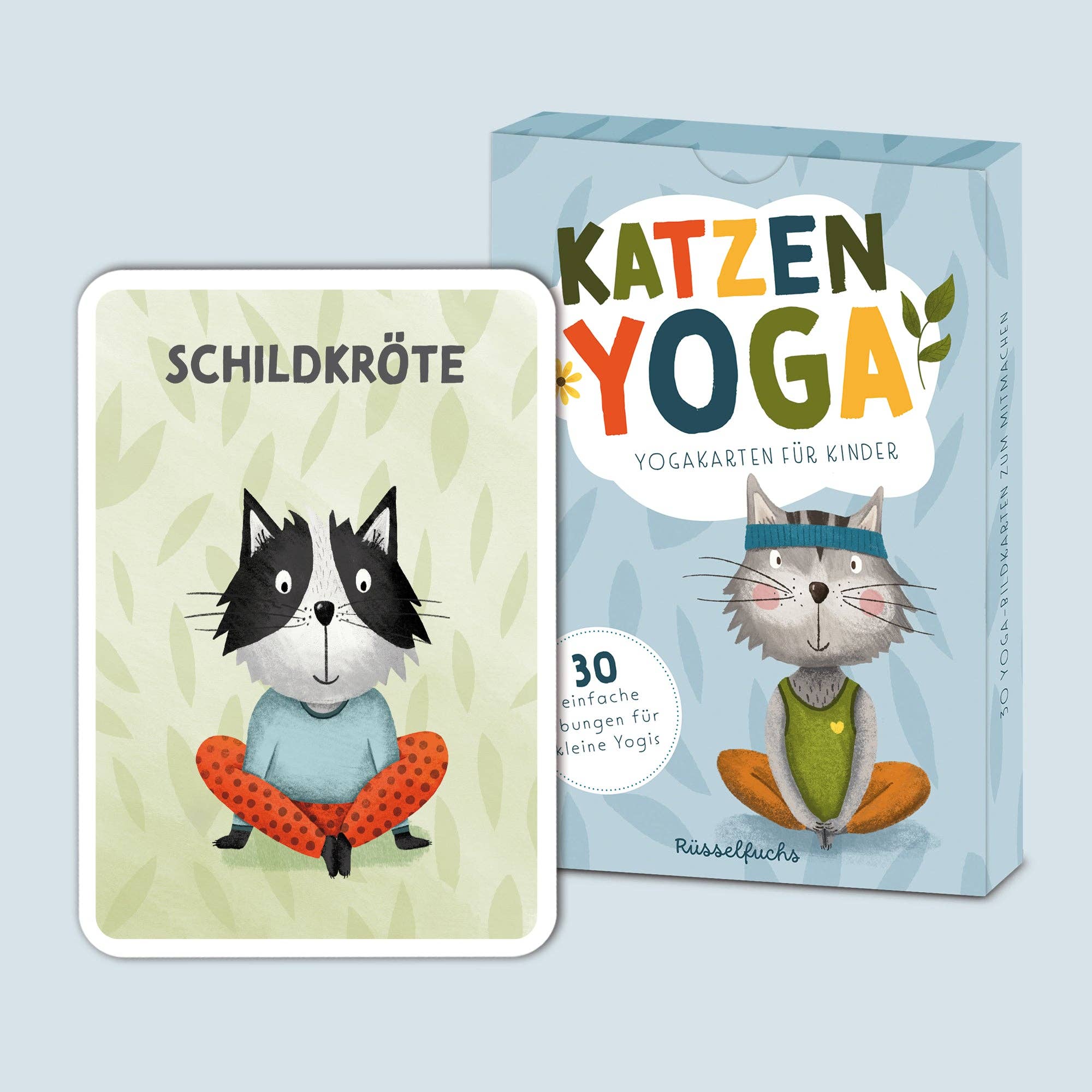 Katzenyoga – Yoga - Karten für Kinder Rüsselfuchs - malmichbunt.de