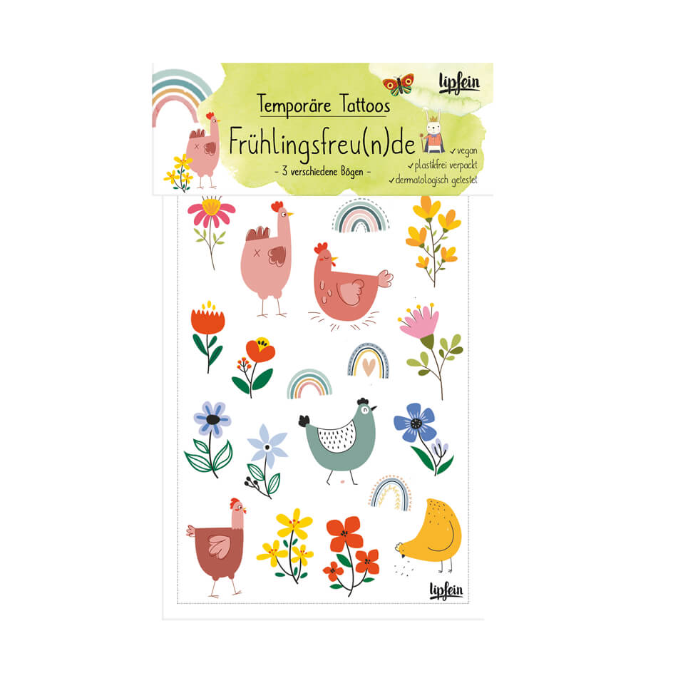 Kindertattoo Frühlingsfreunde Jeka - malmichbunt.de
