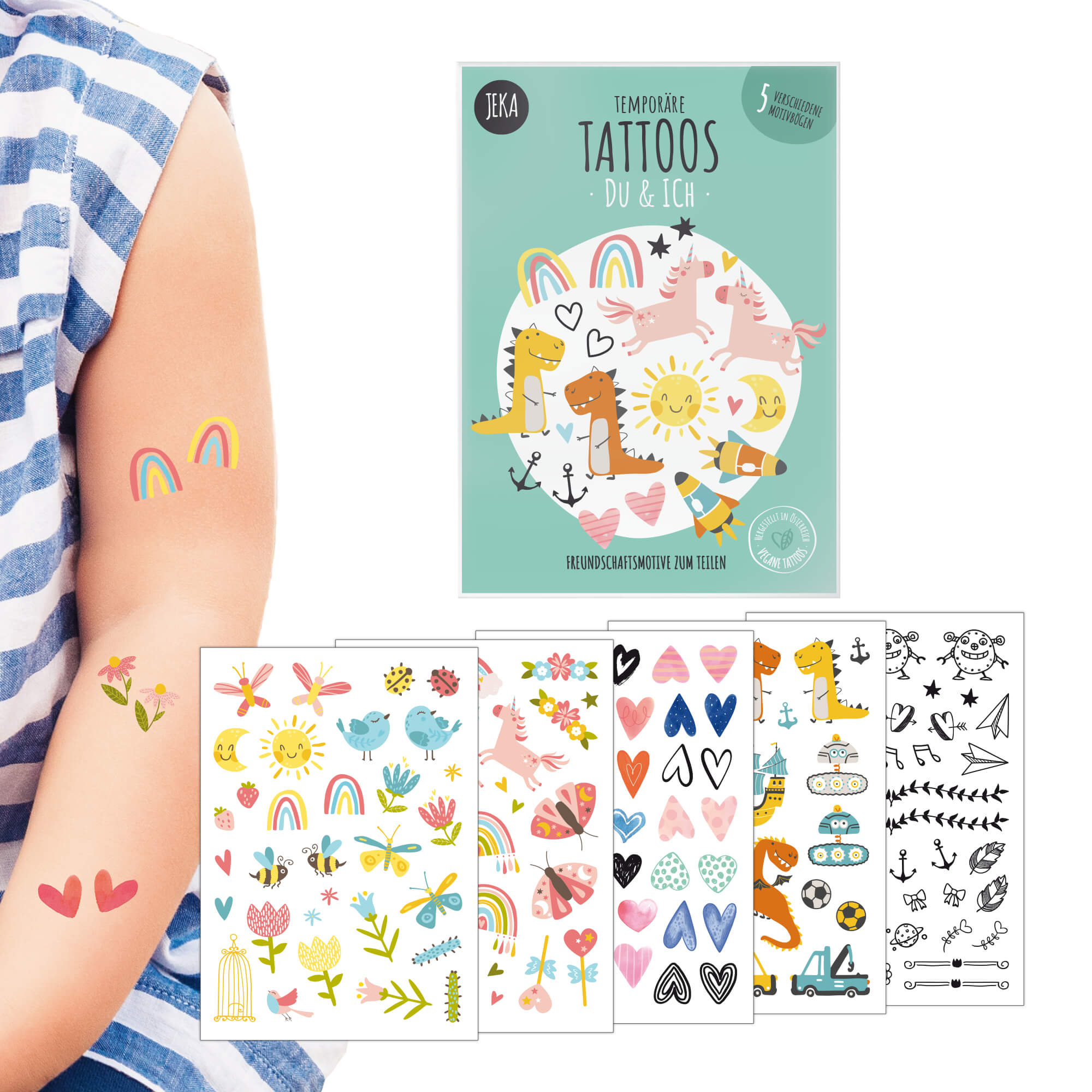 Kindertattoo - Set Freundschaftstattoos Du & Ich Jeka - malmichbunt.de