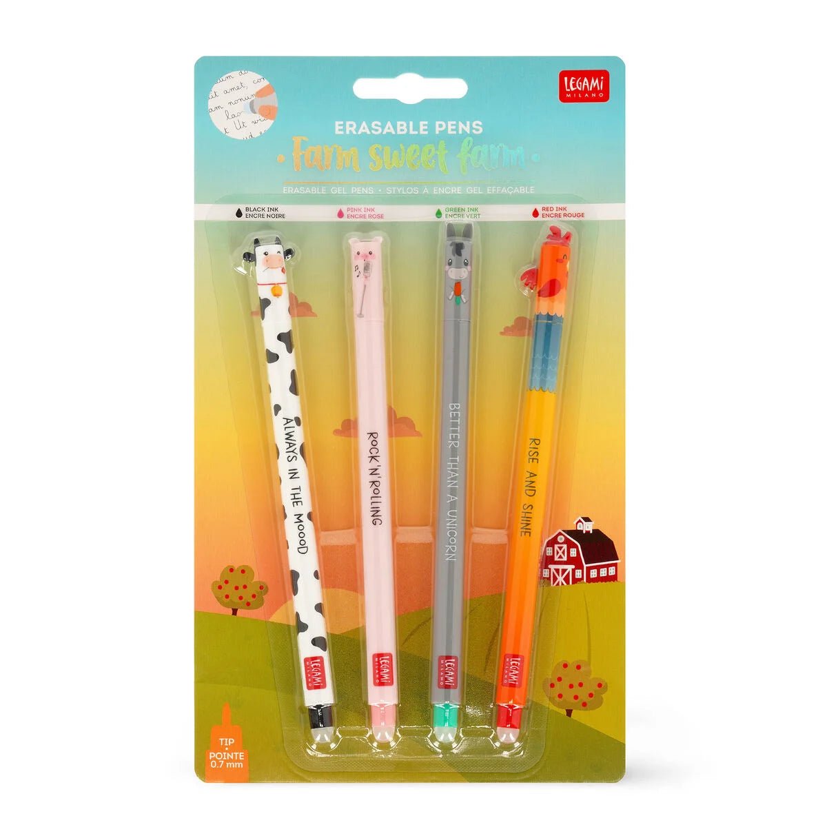 Legami Set Farm mit 4 Löschbaren Gelstiften Legami - malmichbunt.de