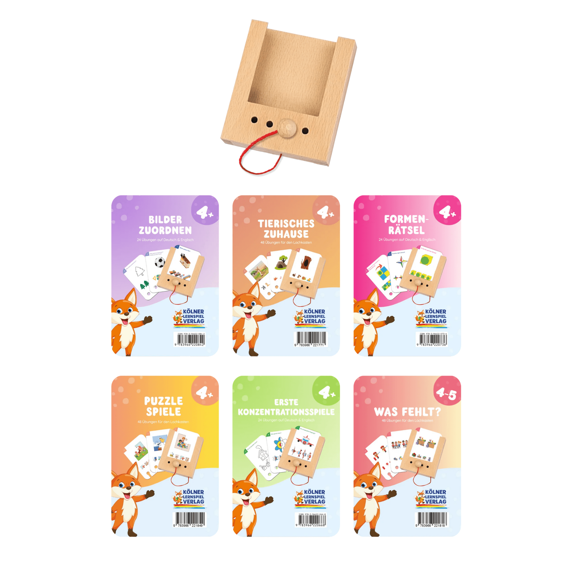Lochhkasten Set ab 4 Jahren mit 6 Kartensätzen (NEU) Lernspielverlag - malmichbunt.de