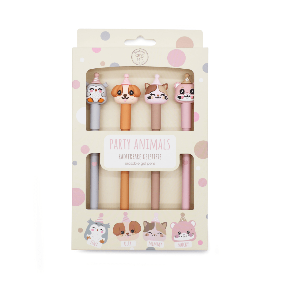 Lulubug radierbare Gelstifte - "Party Animals" 4er Set Bell Trade - malmichbunt.de