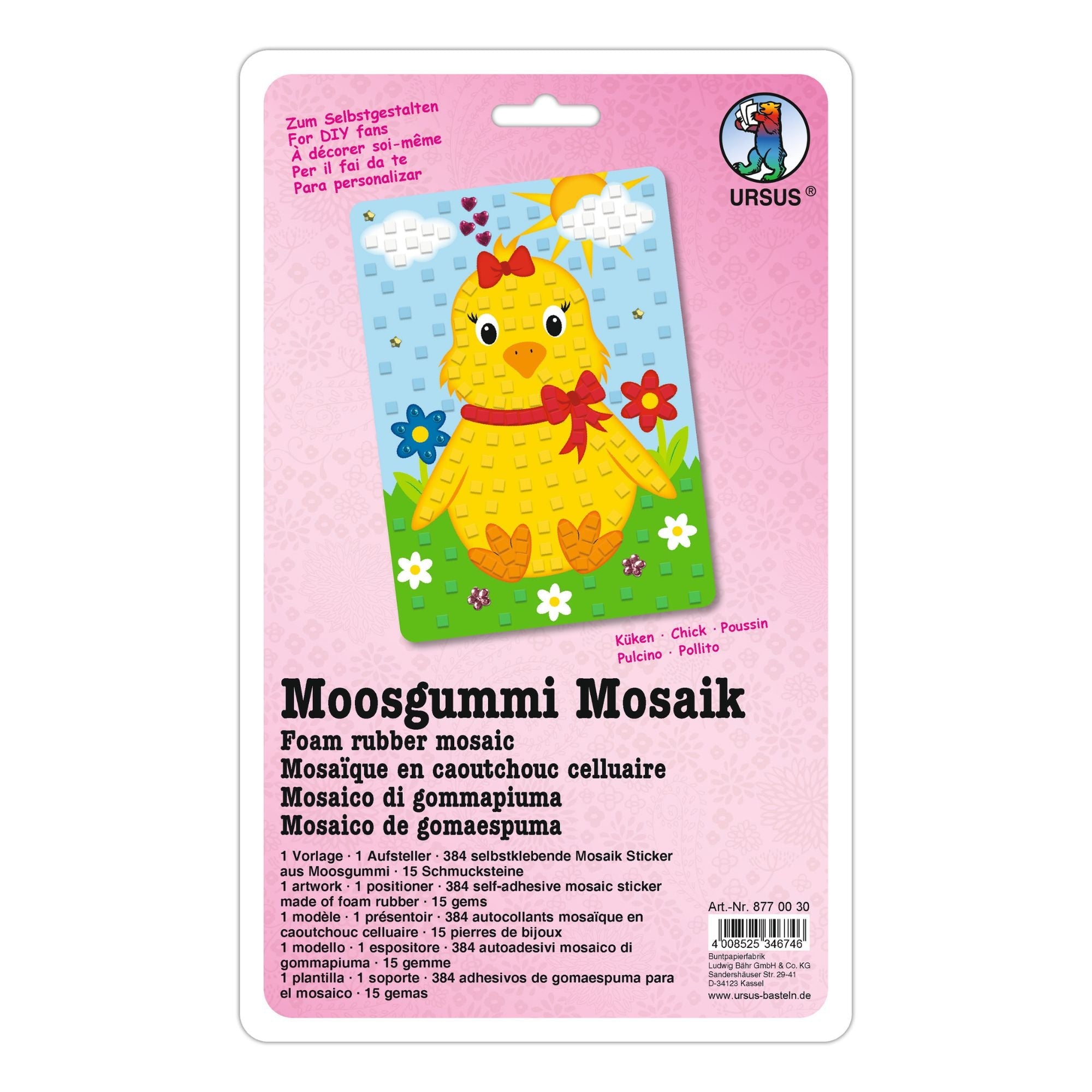 Moosgummi Mosaik "Küken" Ursus - malmichbunt.de