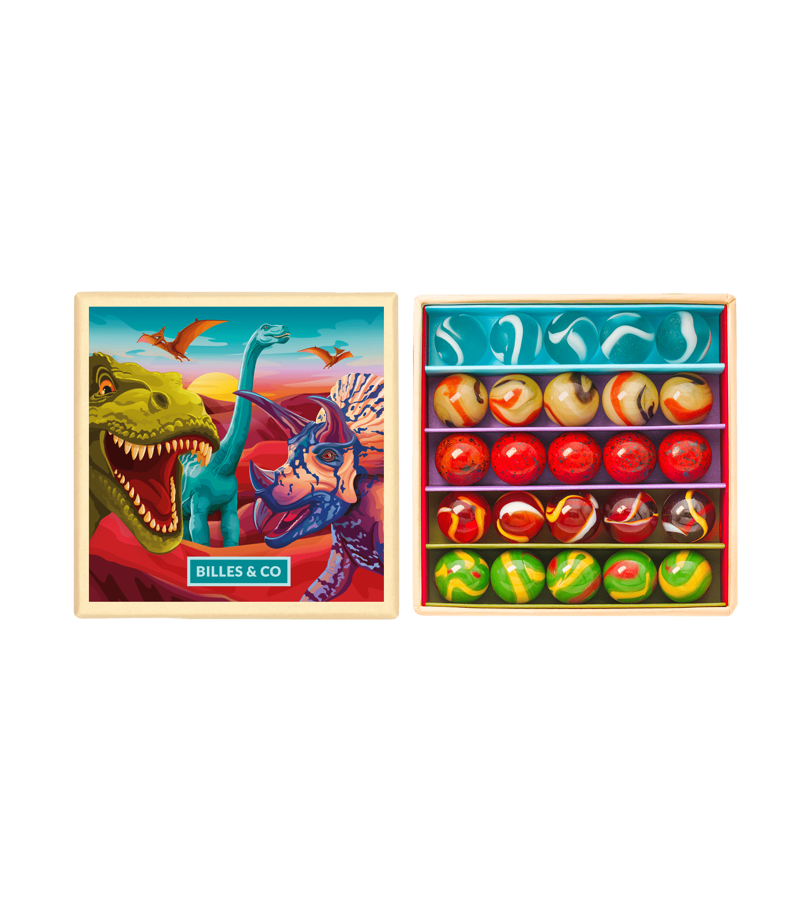 Murmeln Mini - Box Dinosaurier Billes & Co - malmichbunt.de