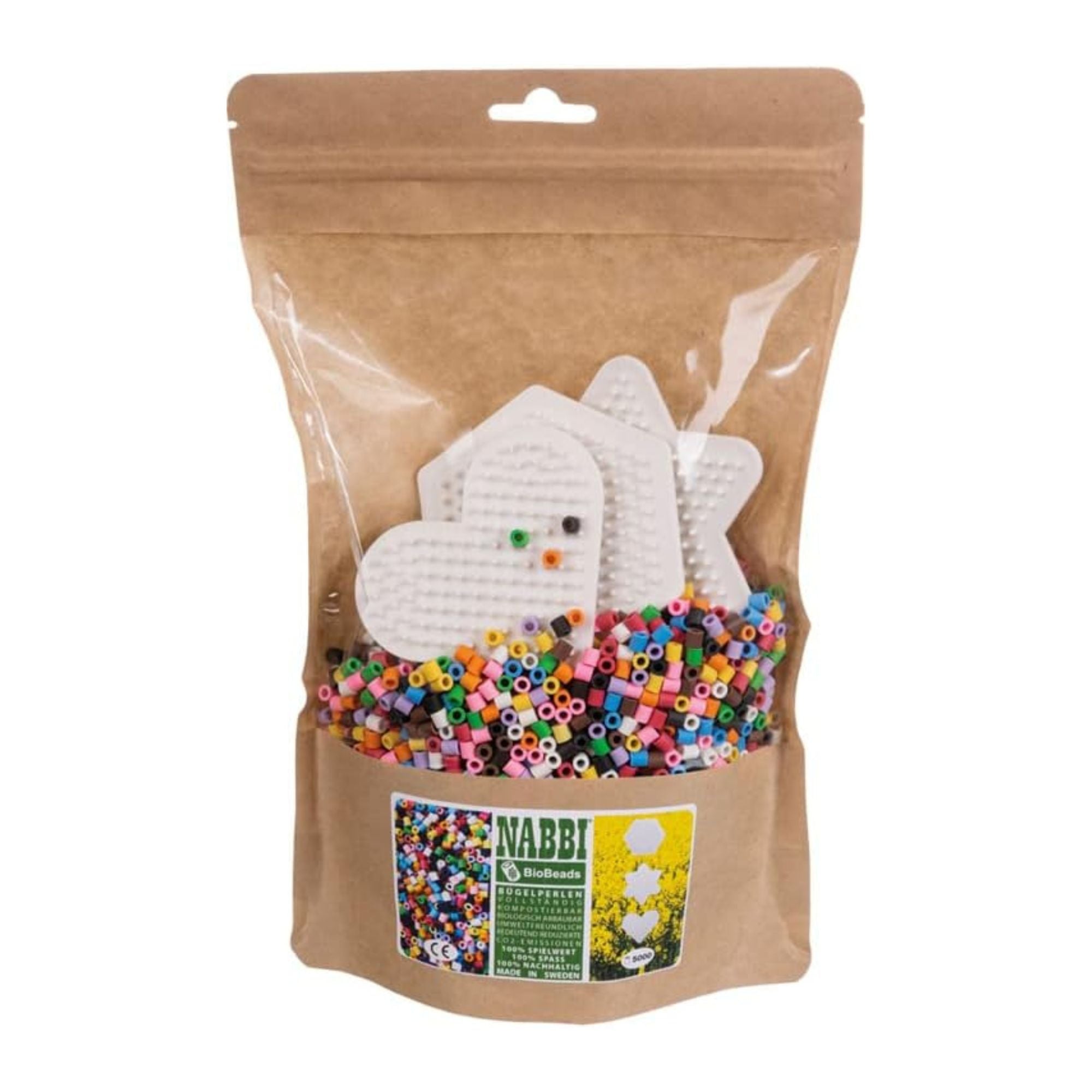 Nabbi Bio Bügelperlen Set 5000 Stück + 3 Platten Nabbi - malmichbunt.de