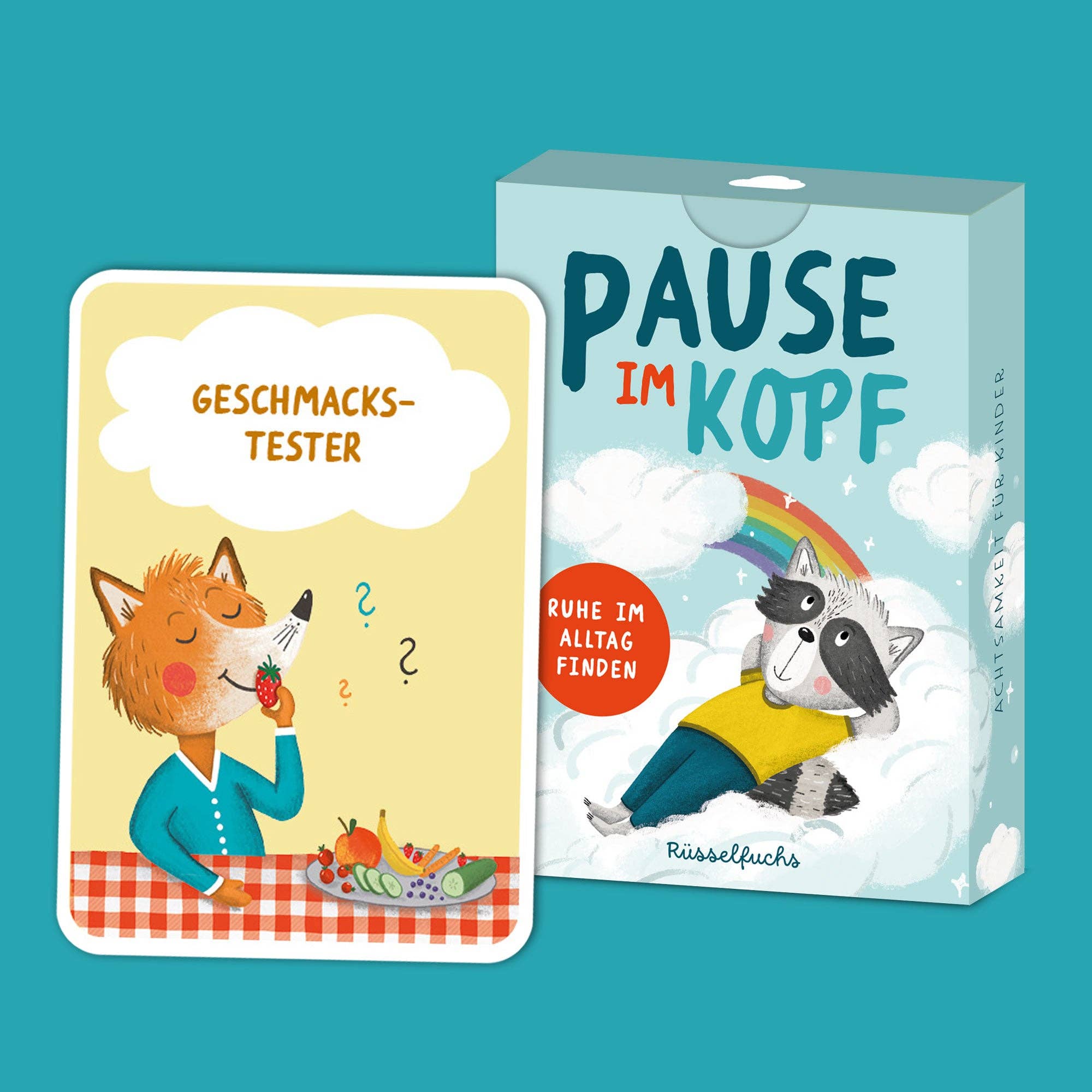 Pause im Kopf – Achtsamkeitskarten für Kinder Rüsselfuchs - malmichbunt.de