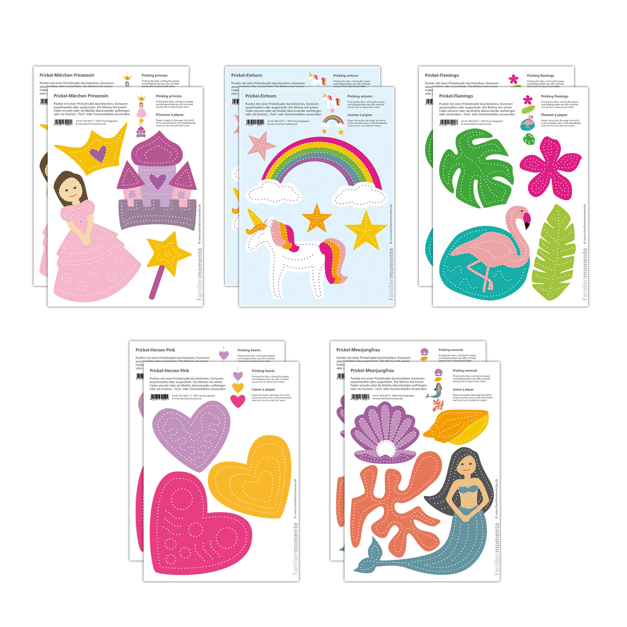 Prickeln für Kinder - 10 Prickelvorlagen Fantasie Familienmomente - malmichbunt.de