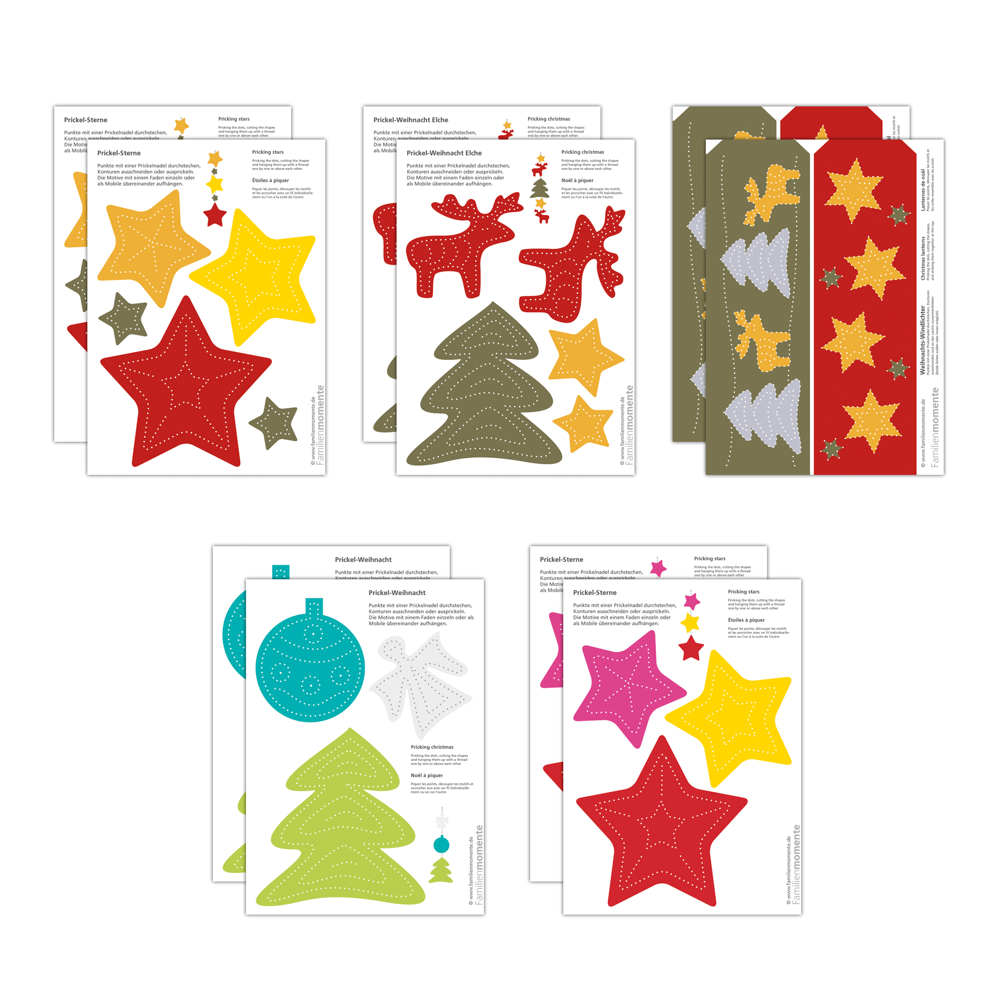 Prickeln für Kinder - 10 Prickelvorlagen Weihnachten Familienmomente - malmichbunt.de