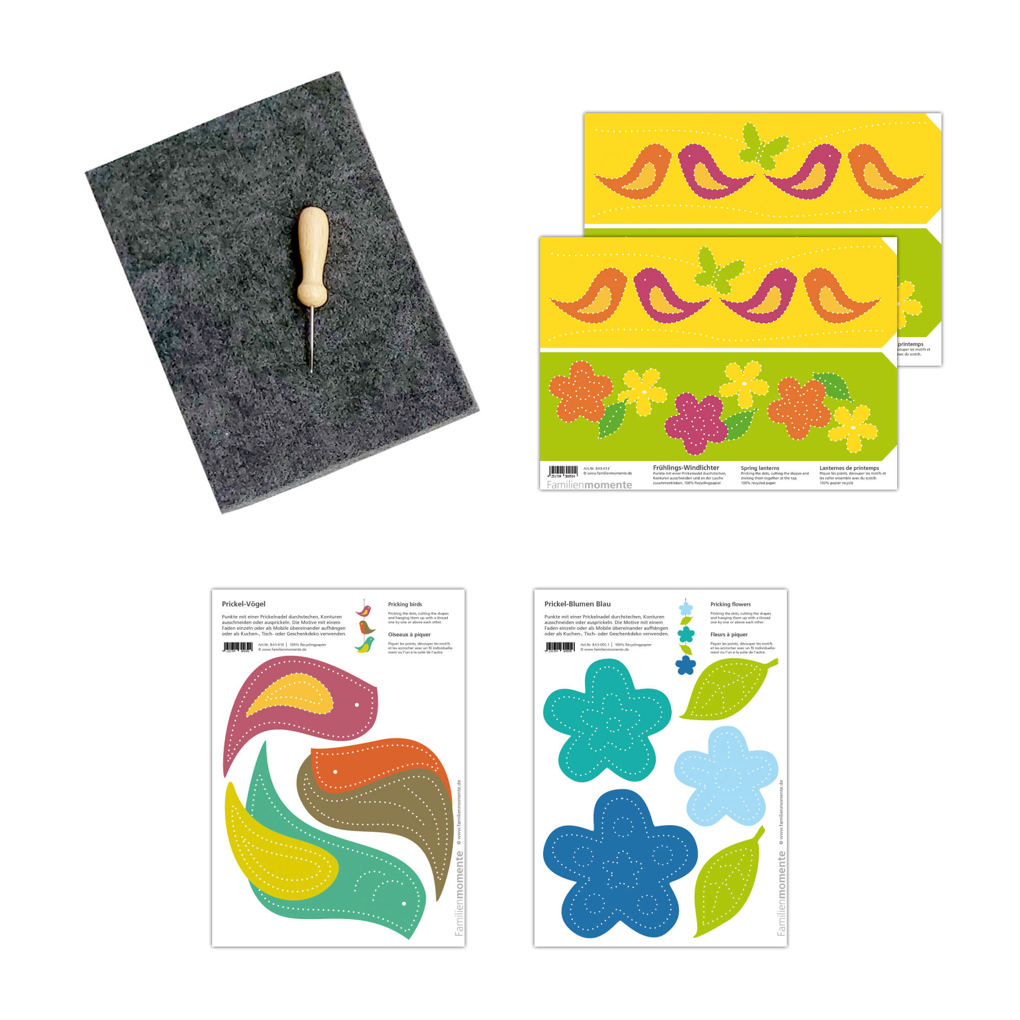 Prickeln für Kinder - Prickelset Frühling Familienmomente - malmichbunt.de