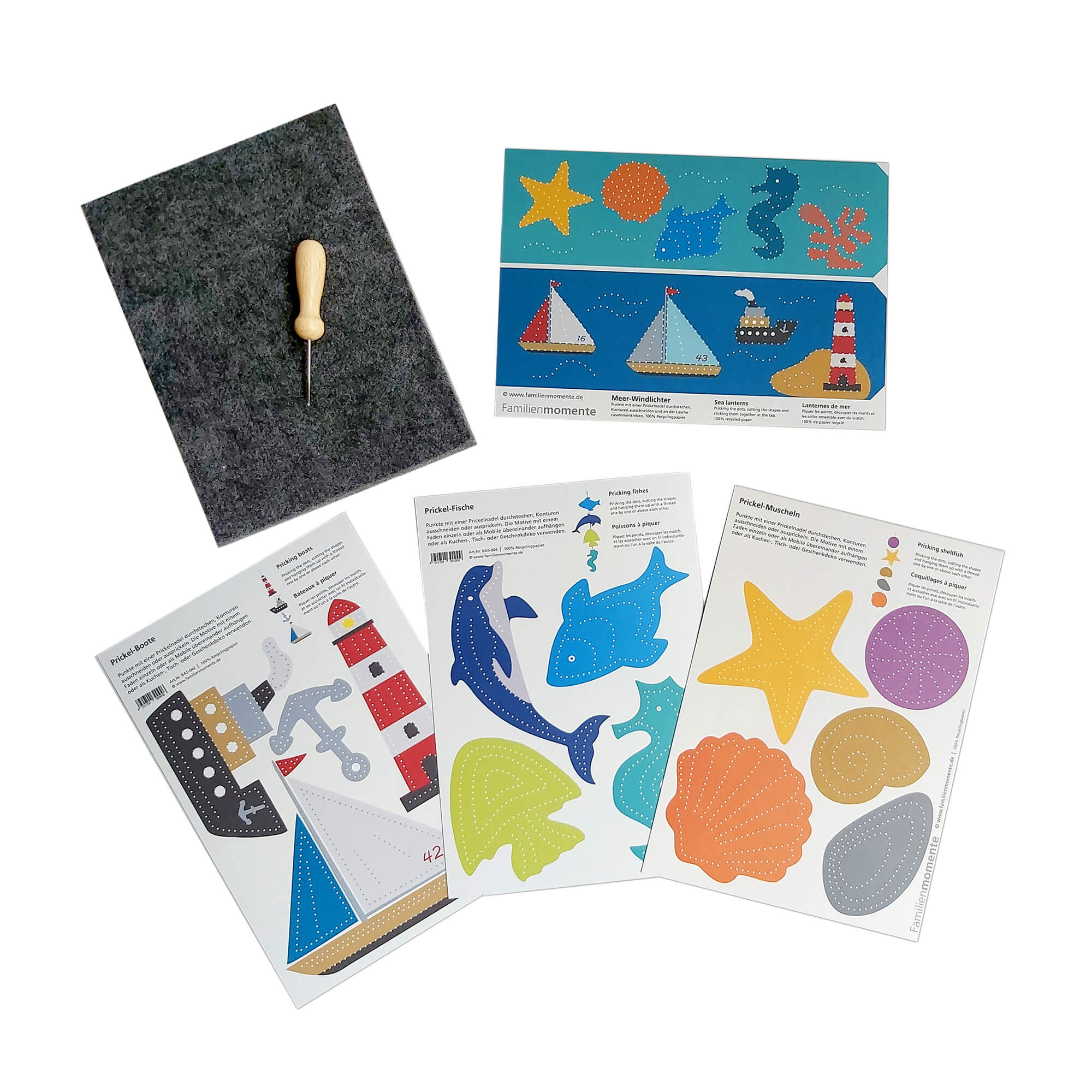 Prickeln für Kinder - Prickelset Meer Familienmomente - malmichbunt.de