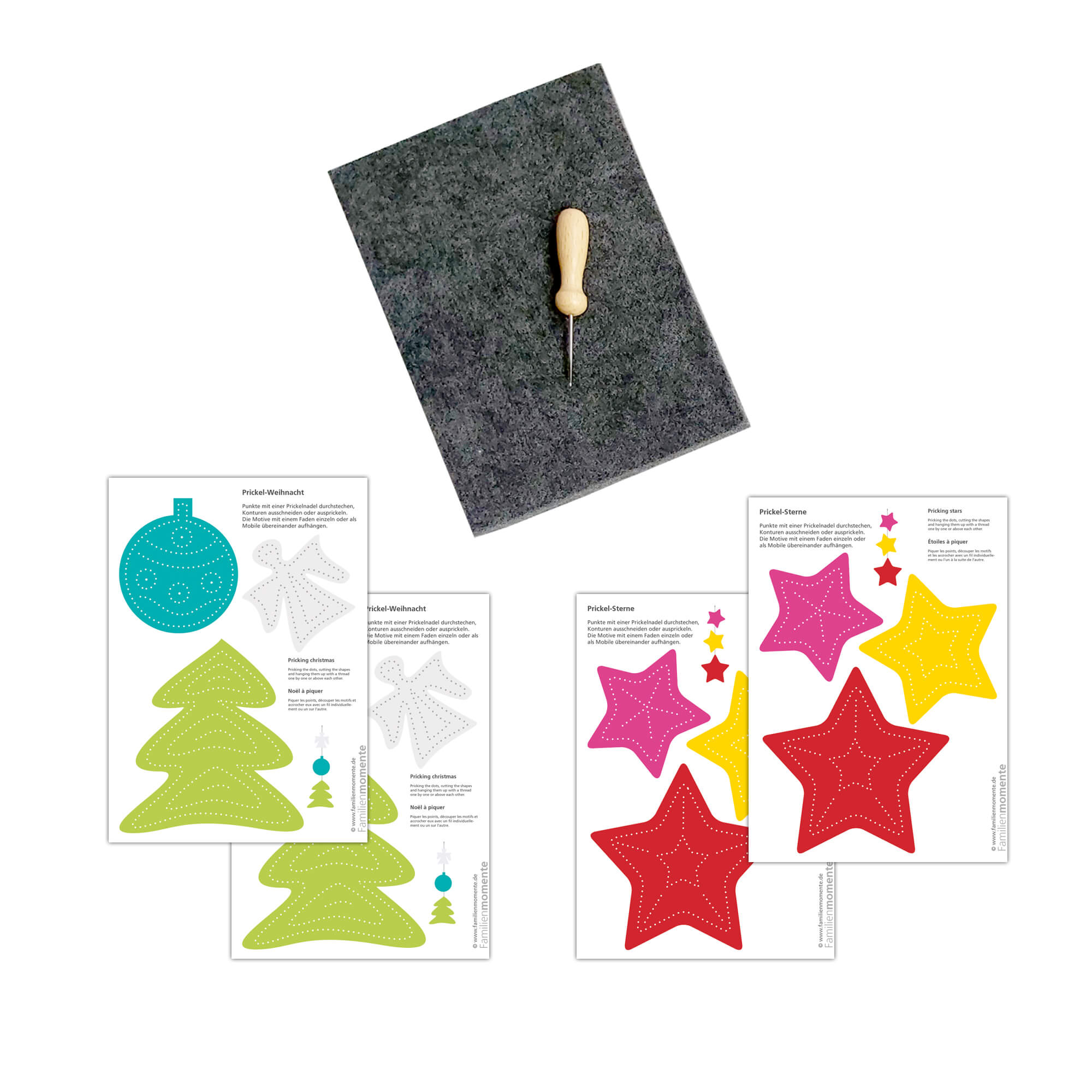 Prickeln für Kinder - Prickelset Weihnachtsengel Familienmomente - malmichbunt.de