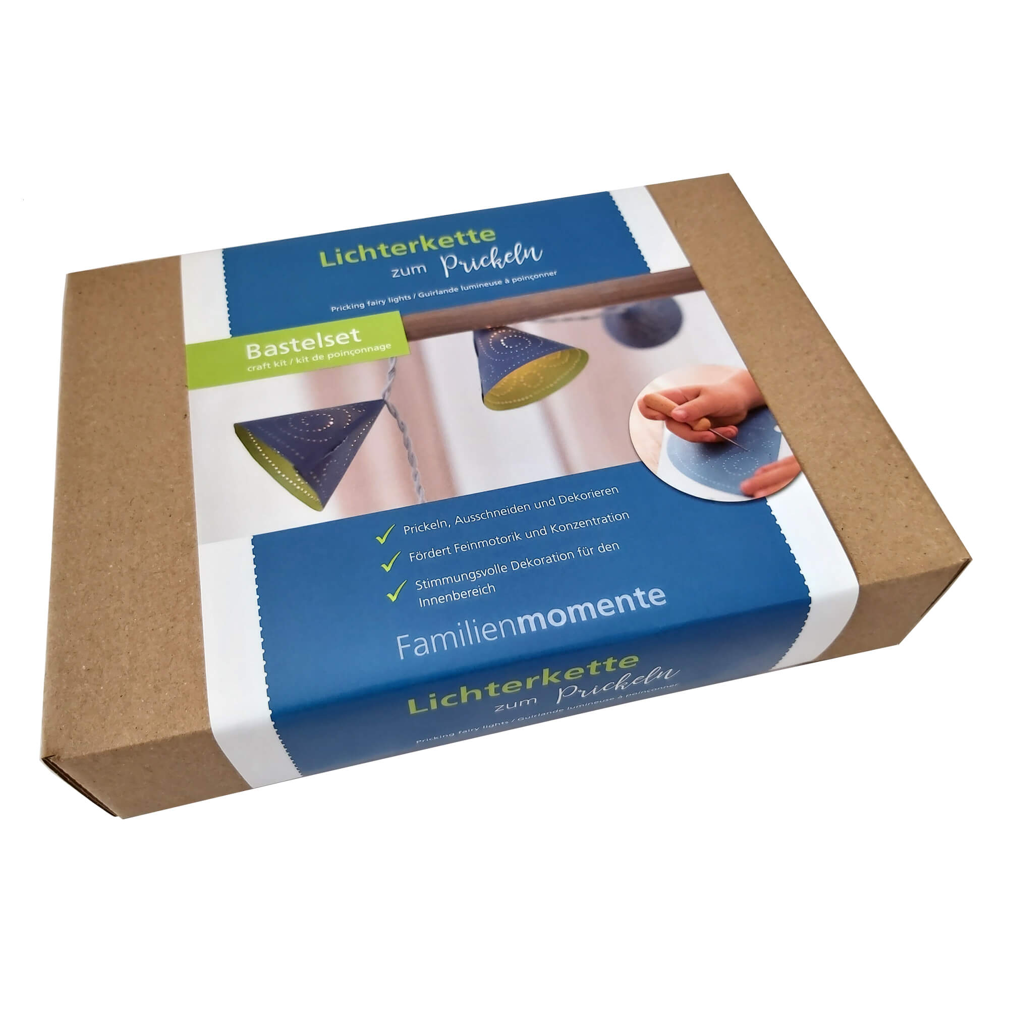 Prickelset Lichterkette Blau - Kegel Familienmomente - malmichbunt.de