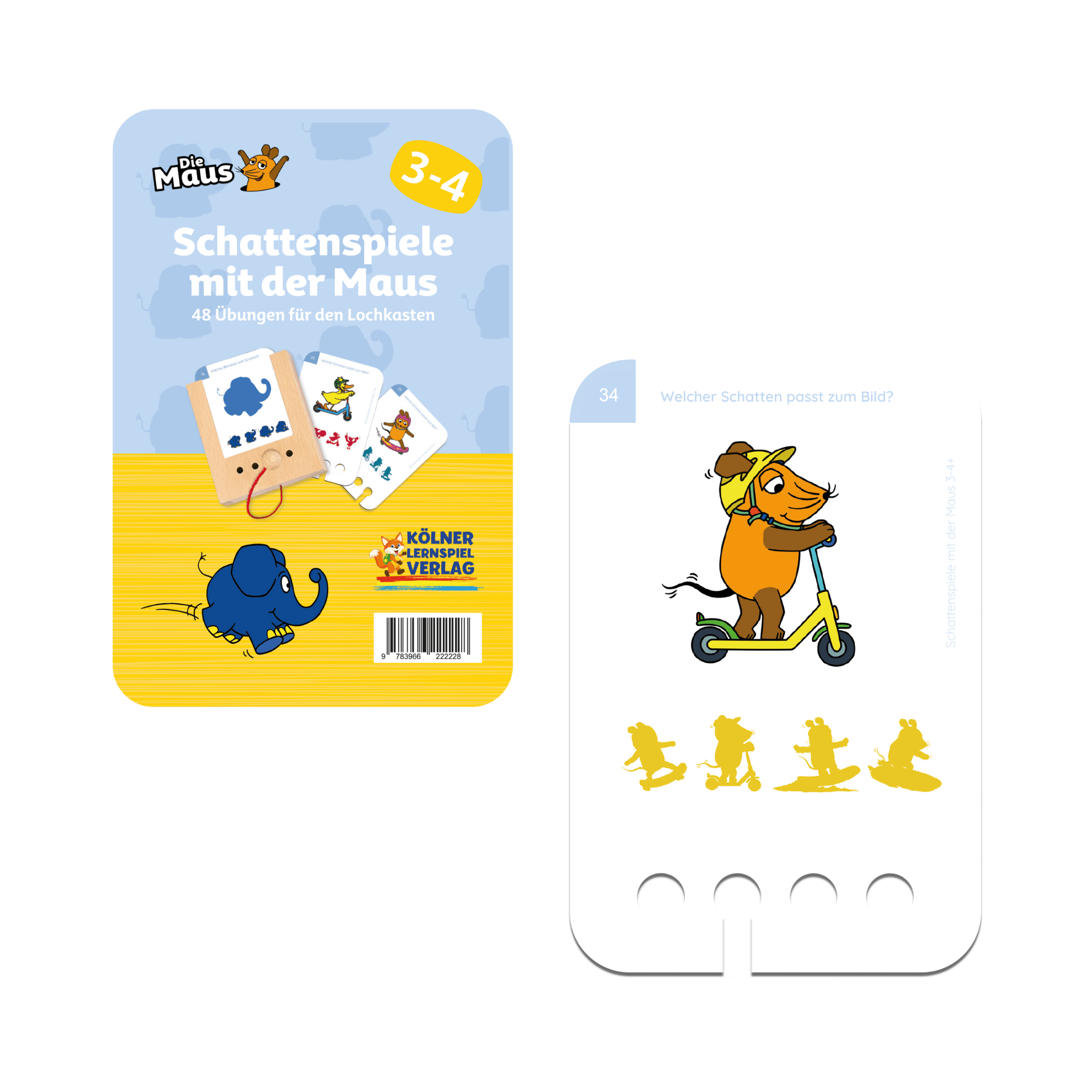 Schattenspiel mit der Maus 3 - 4+ - Übungen für den Lochkasten Lernspielverlag - malmichbunt.de