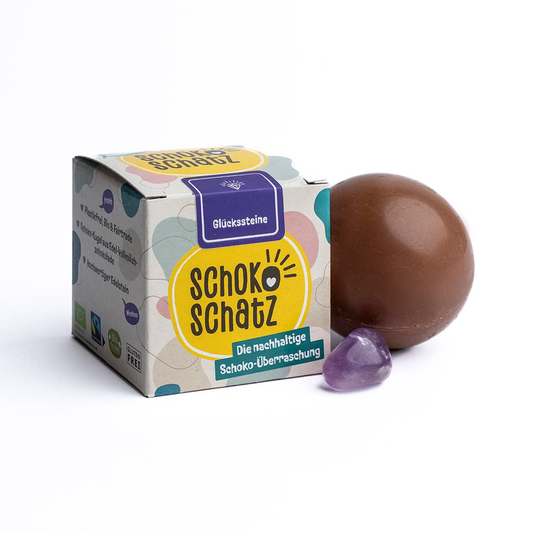 Schokokugel mit Überraschung "Glückssteine" für Ostern SchokoSchatz e.K. - malmichbunt.de