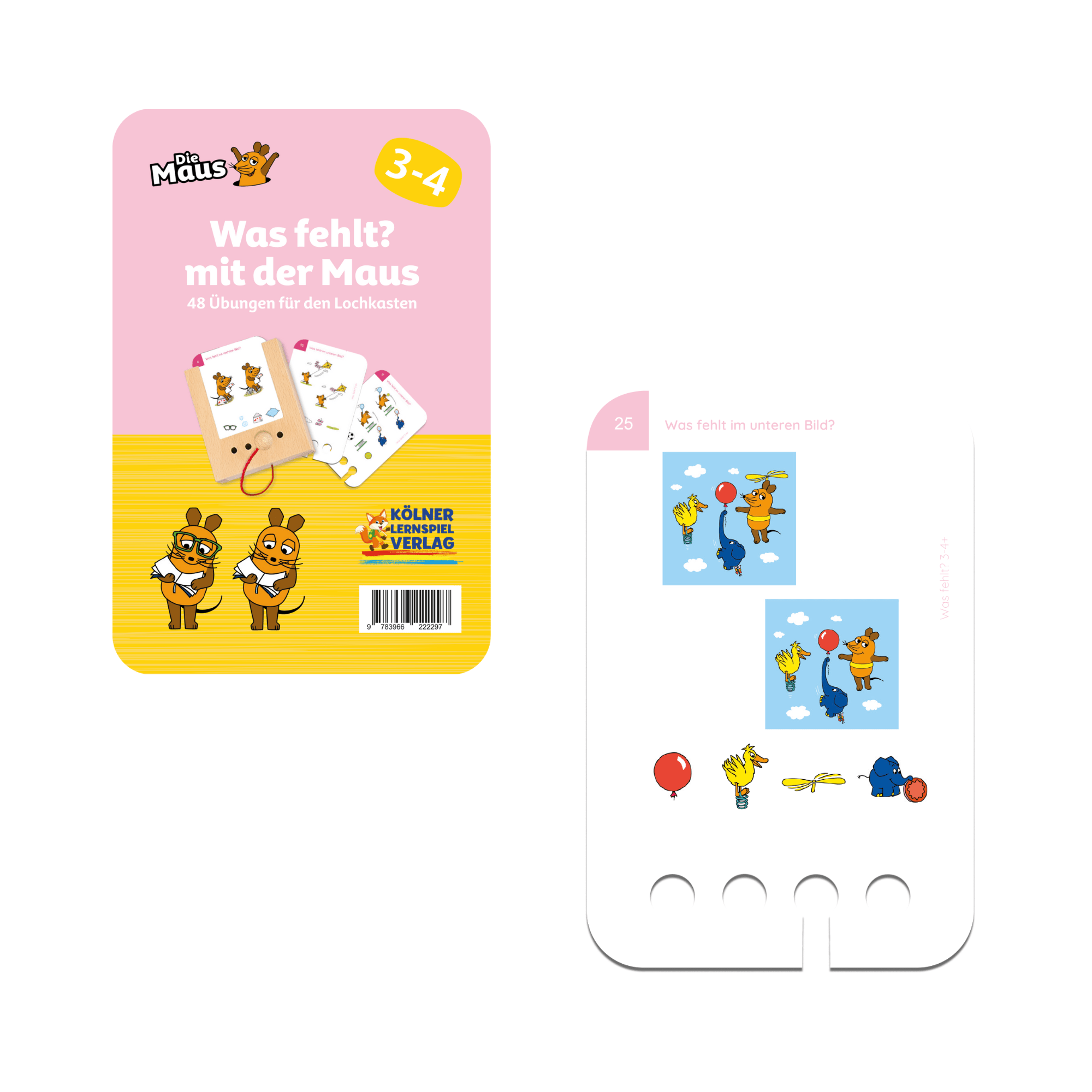 Was fehlt? mit der Maus 3 - 4+ - Übungen für den Lochkasten Lernspielverlag - malmichbunt.de
