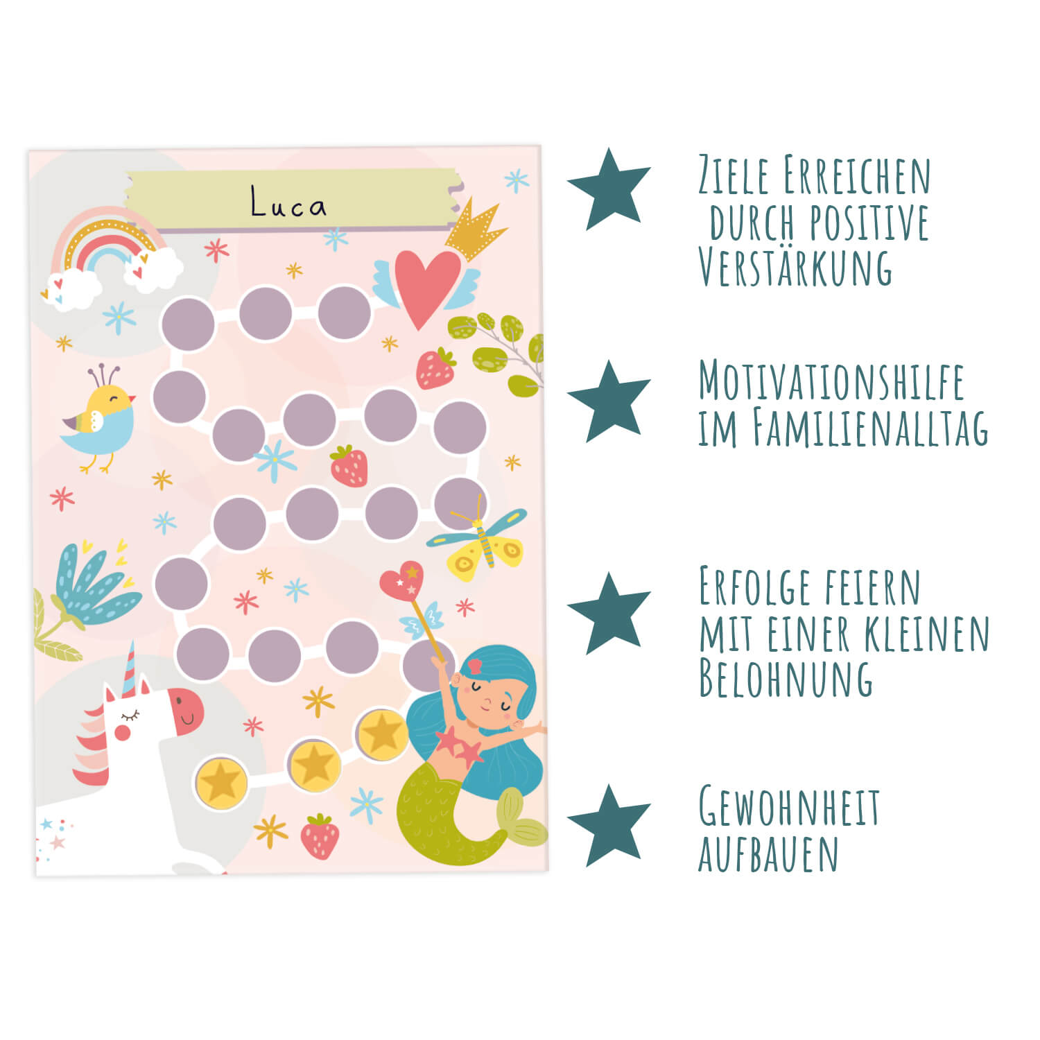 10 Belohnungstafeln für Kinder - Motiv Fantasie Jeka - malmichbunt.de