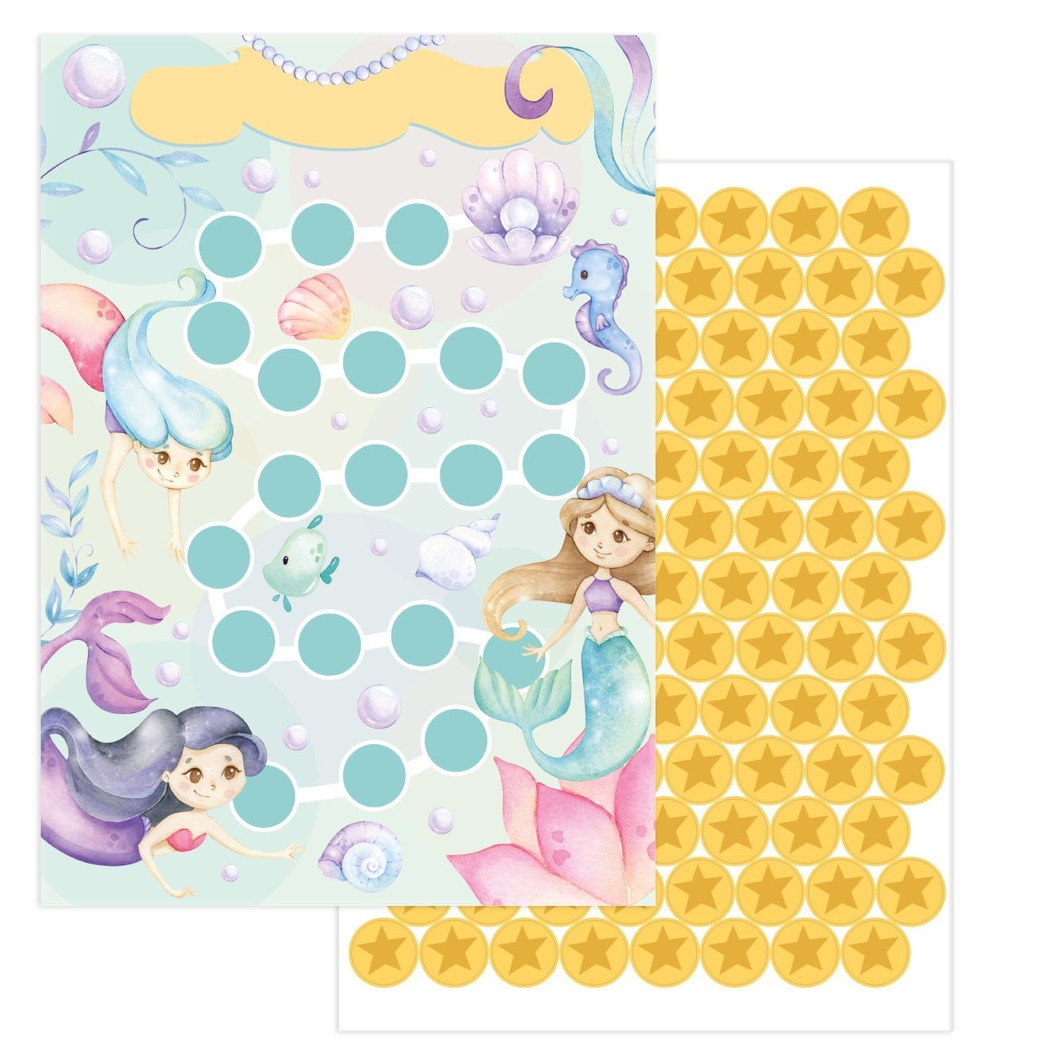 10 Belohnungstafeln für Kinder - Motiv Meerjungfrau Jeka - malmichbunt.de