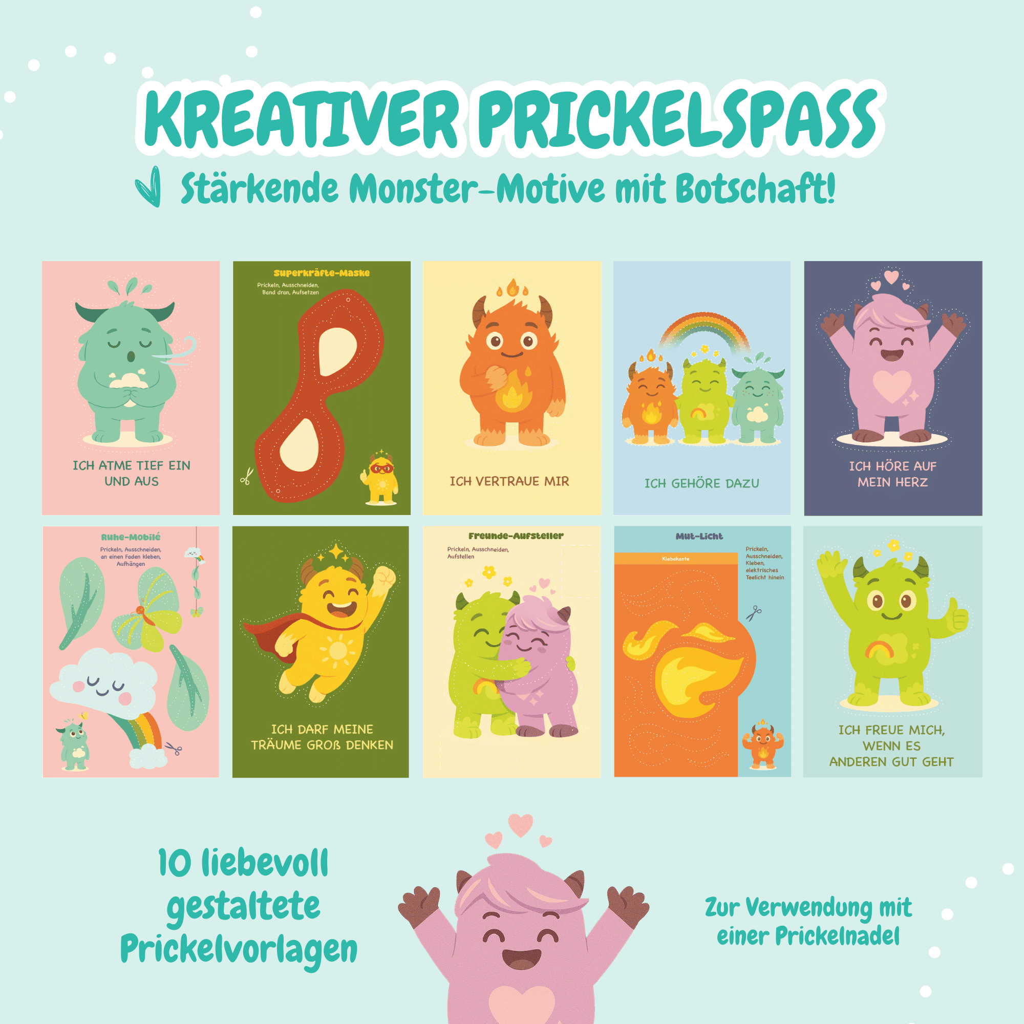 10 Prickelvorlagen Mutmachbande Jeka - malmichbunt.de