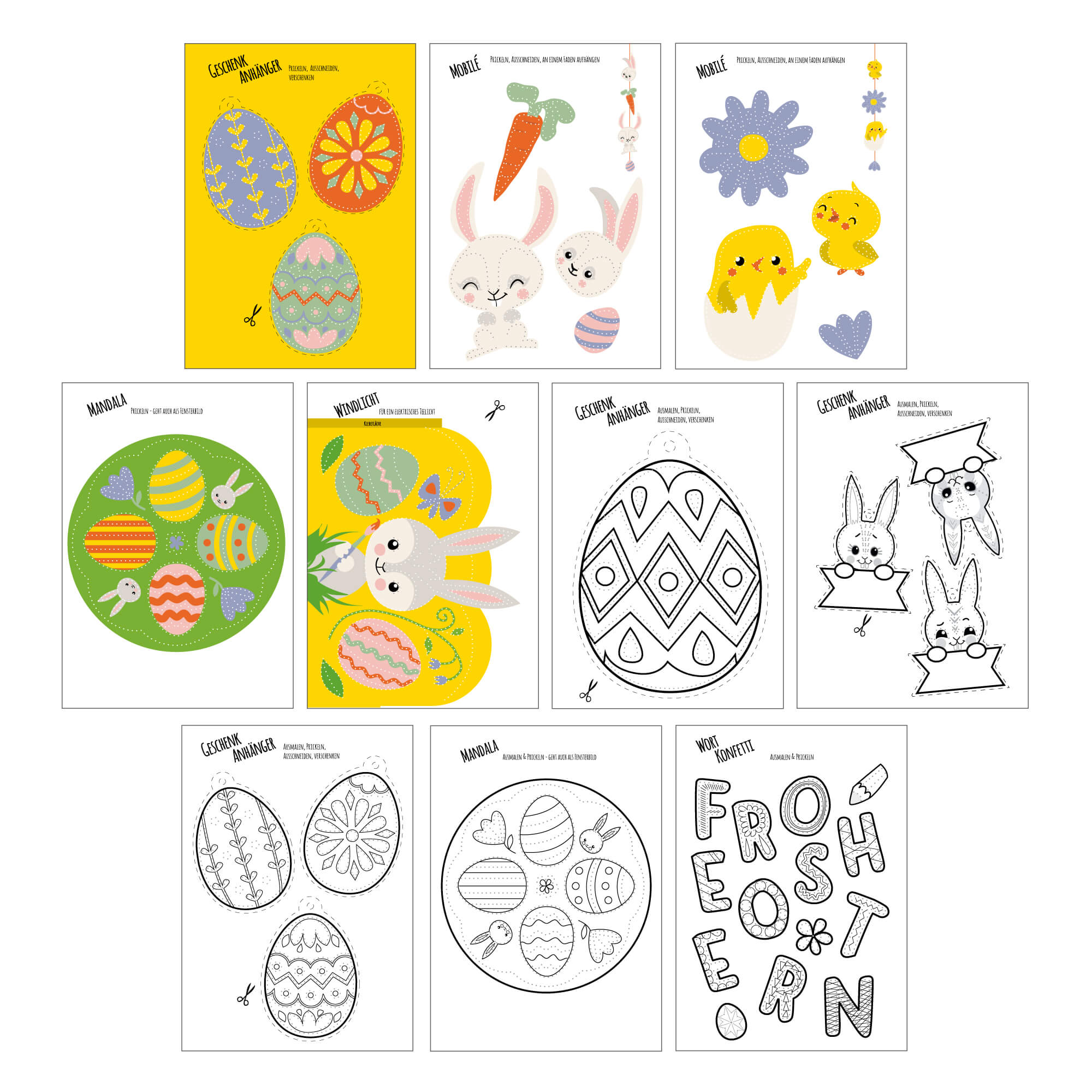 10 Prickelvorlagen Ostern Jeka - malmichbunt.de