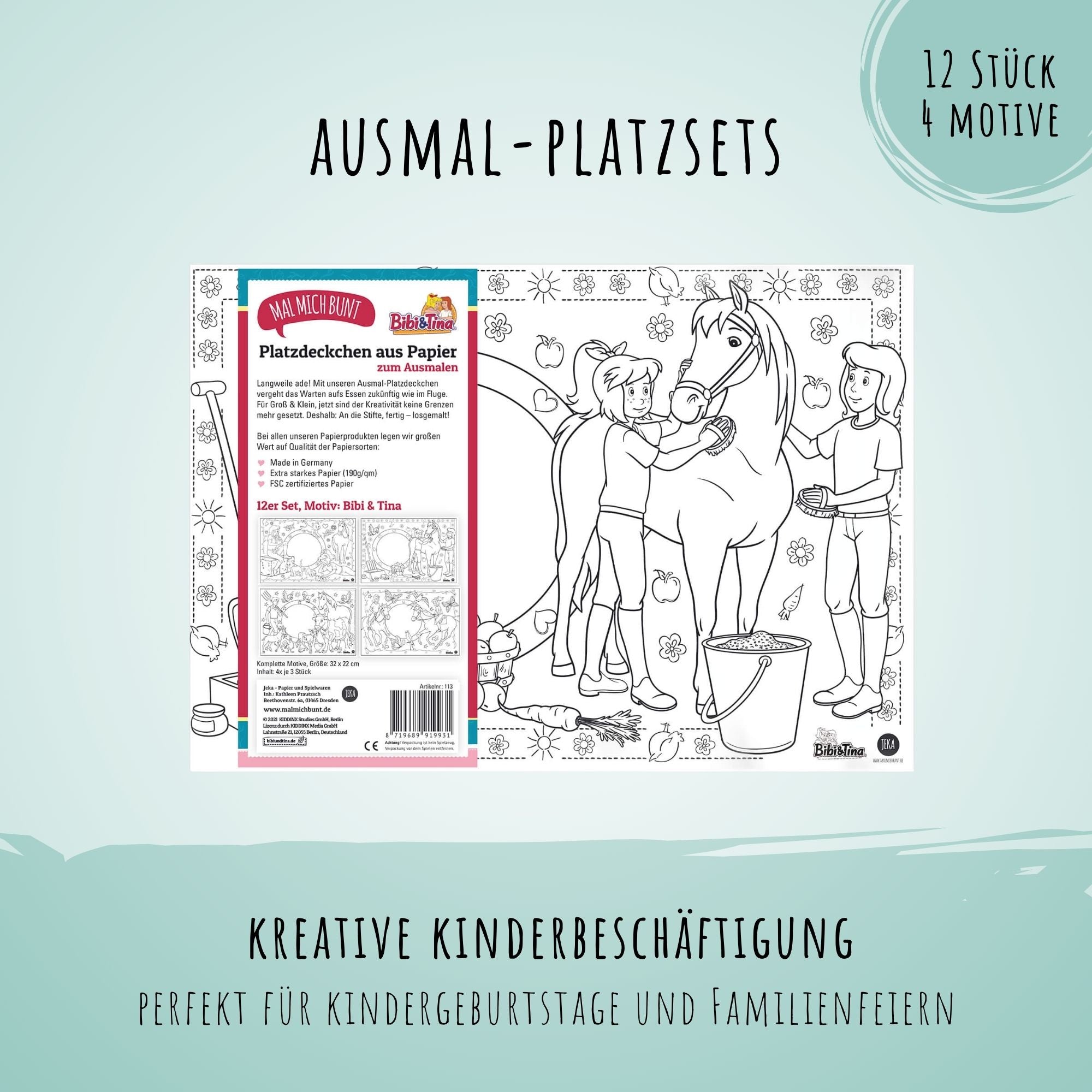 12 Platzsets Ostern zum Ausmalen Jeka - malmichbunt.de