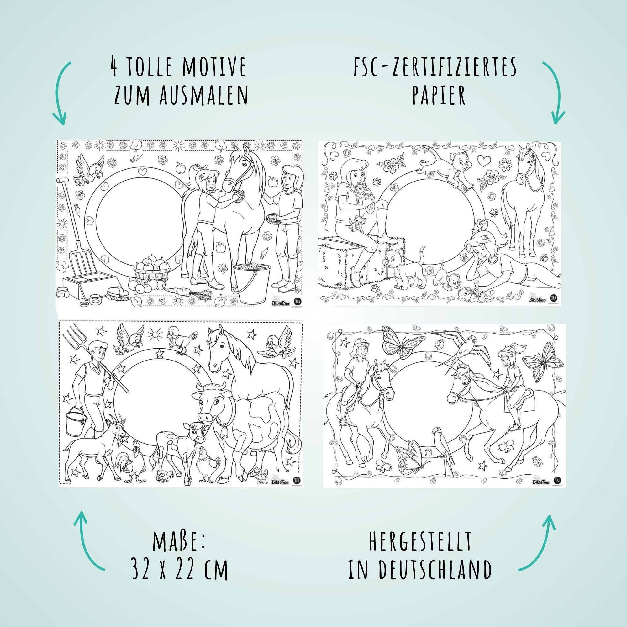 12 Platzsets Ostern zum Ausmalen Jeka - malmichbunt.de