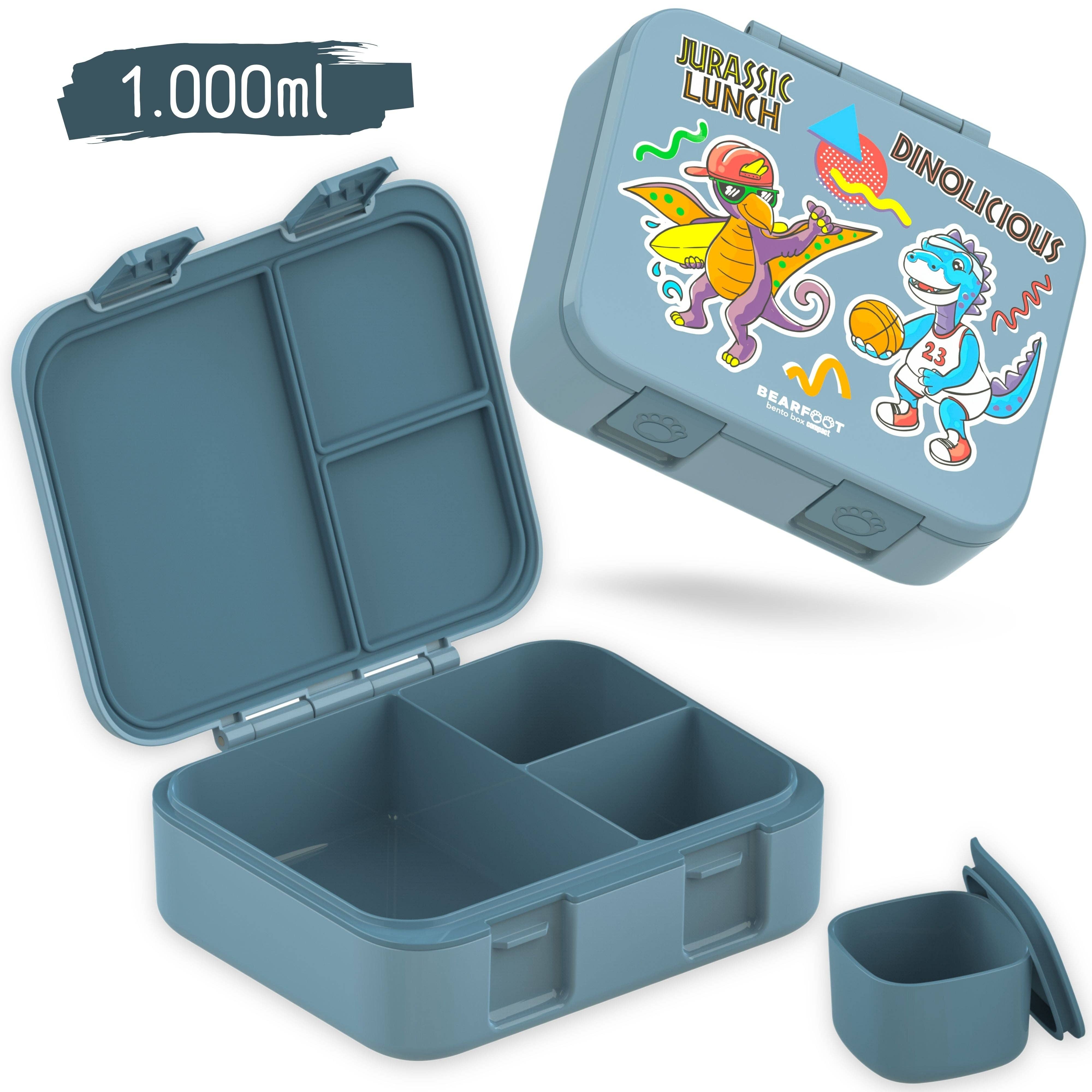 Bearfoot Bentobox Compact - Dinos blau - 1.000ml