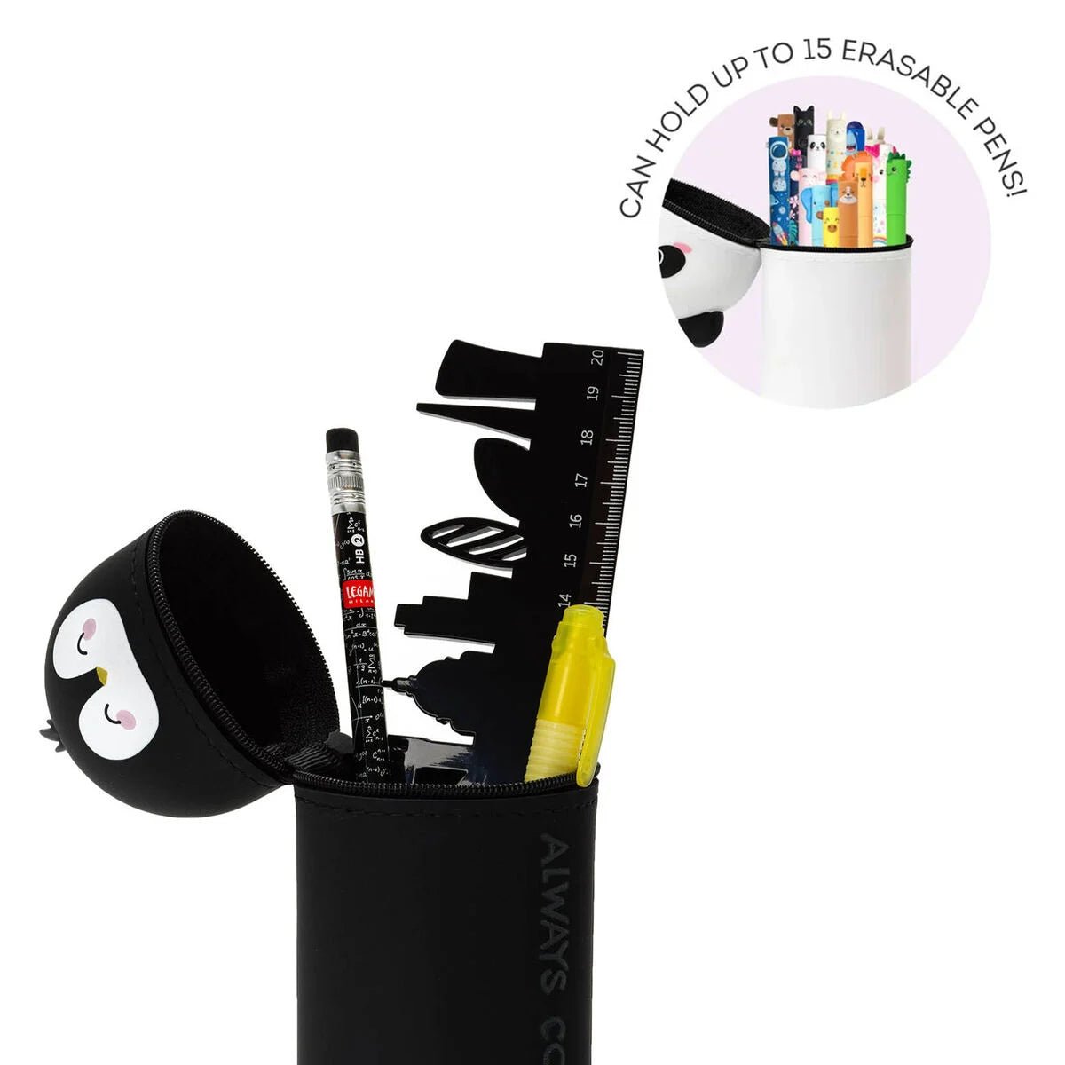 2 - in - 1 - Federmäppchen aus Silikon - Pinguin Legami - malmichbunt.de