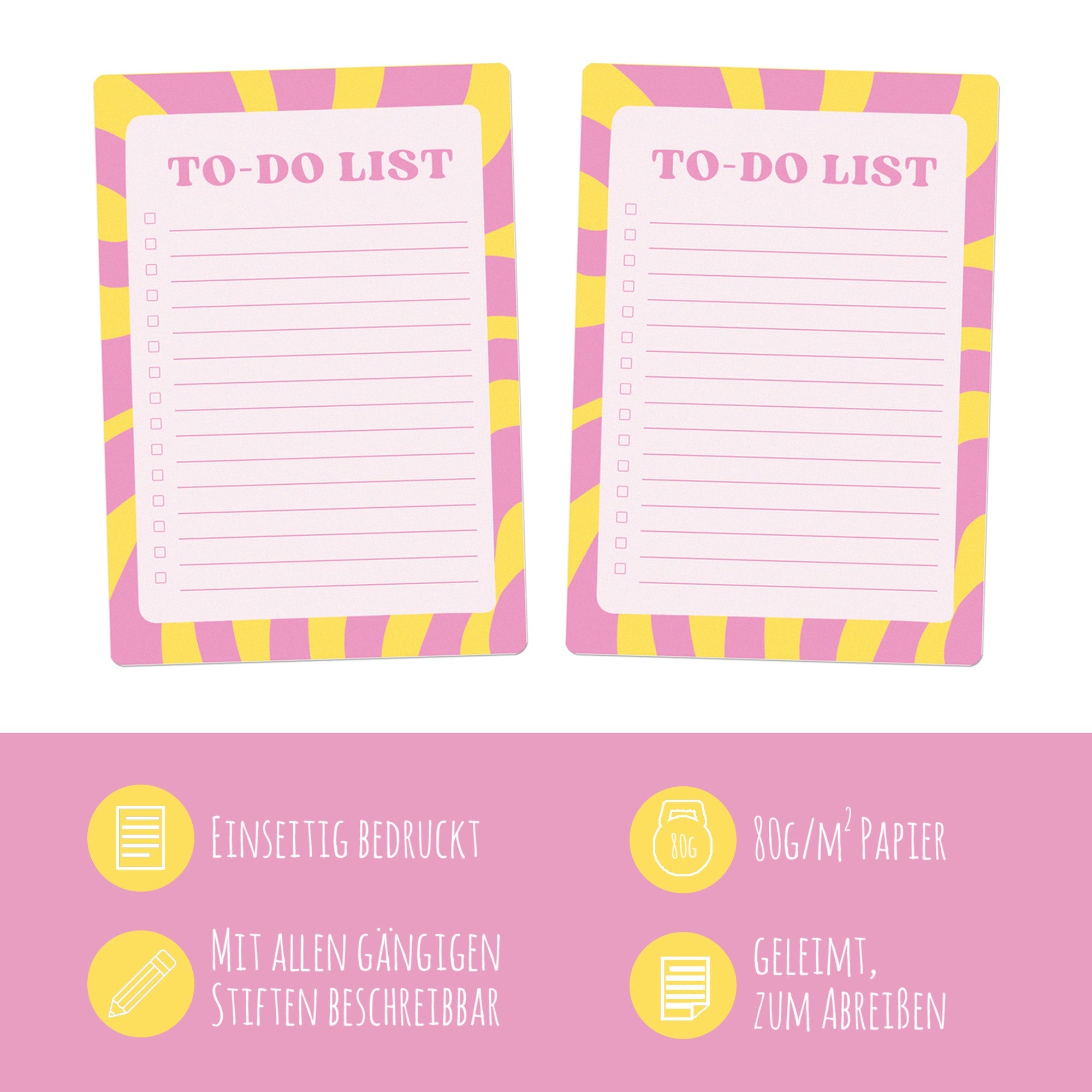 2 Notizblöcke To - Do List - Pink Jeka - malmichbunt.de