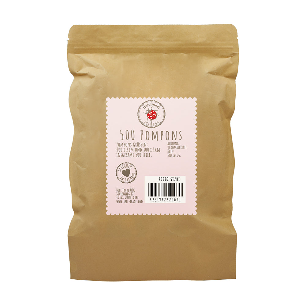 Lulubug PomPon Set, 500 Stück "Pastell"