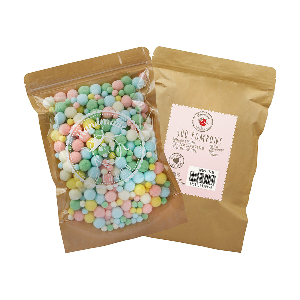 Lulubug PomPon Set, 500 Stück "Pastell"